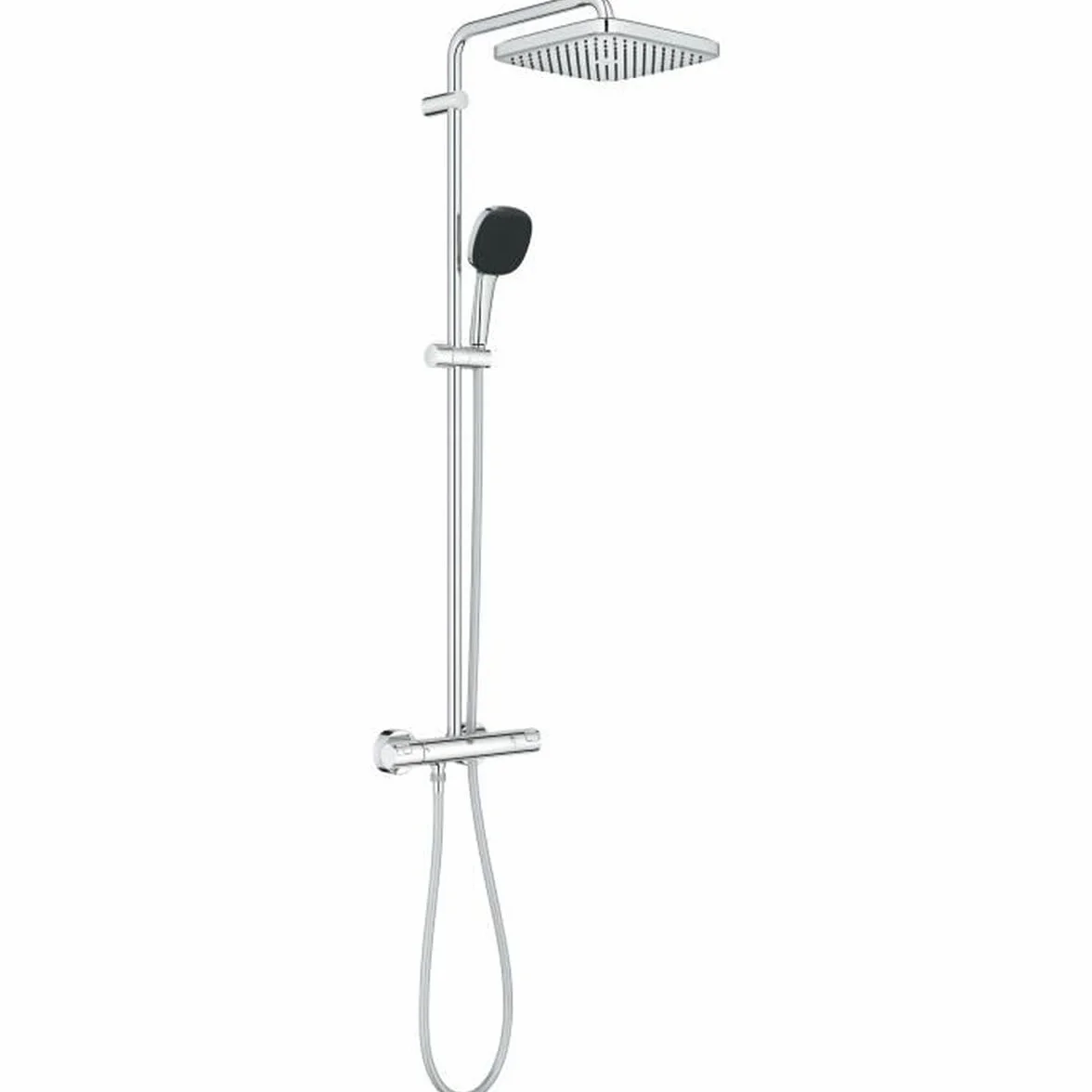GROHE Vitalio 250 – system prysznicowy oszczędzający wodę – 8 l na min (2 rodzaje strumienia, obrotowe ramię prysznicowe, blokada bezpieczeństwa przy 38C, system zapobiegający osadzaniu się kamienia),