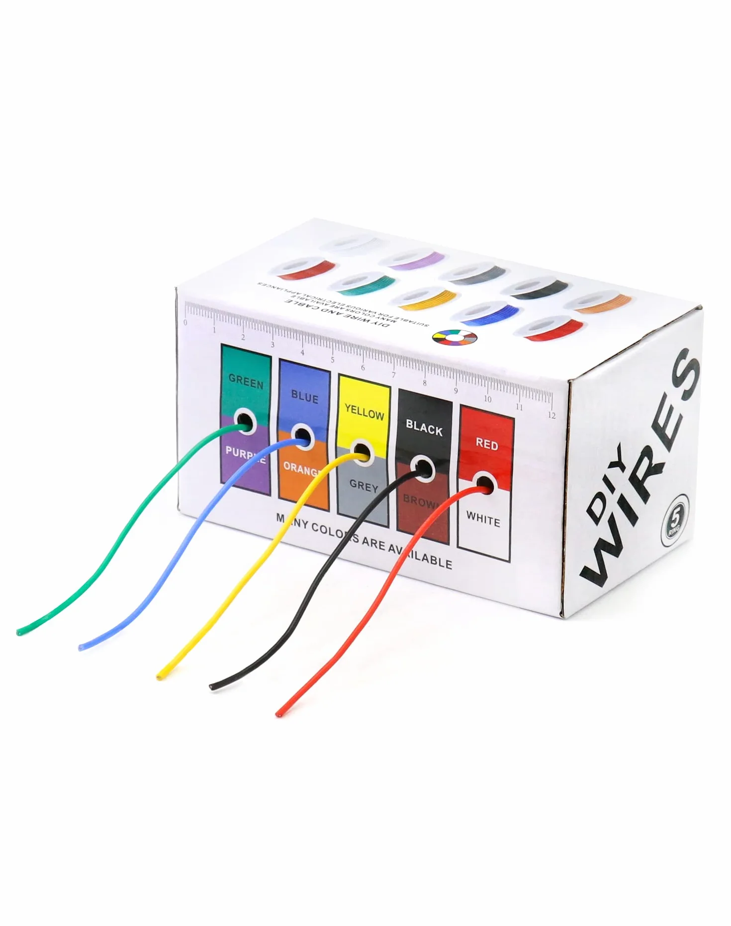 QWORK® Elastyczny silikonowy przewód elektryczny - 22 AWG 0,32 mm² - skręcony drut miedziany do majsterkowiczów RC Samoloty Lampy Urządzenia gospodarstwa domowego Wskaźniki (5 kolorów x 10 metrów)