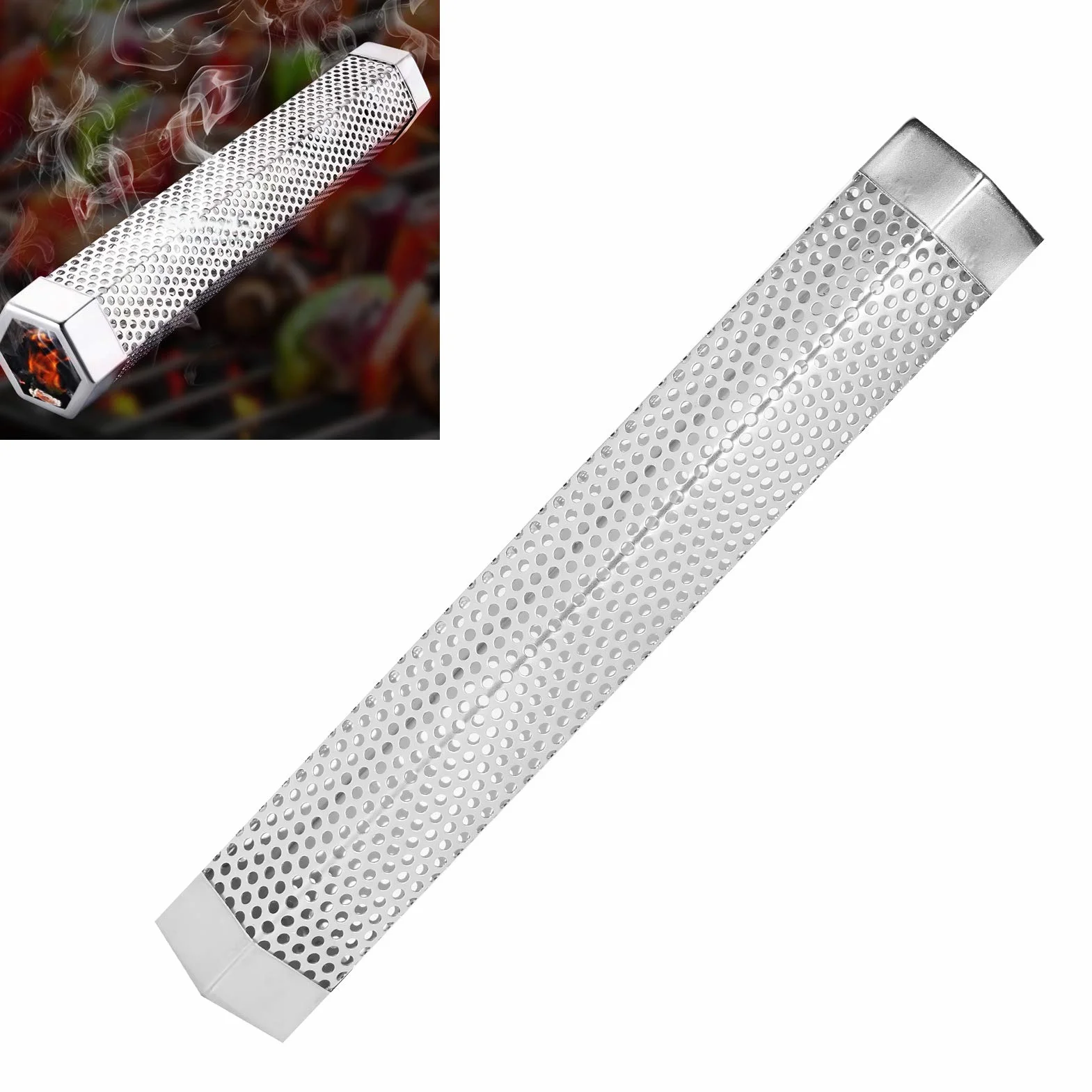 Rura wędzarnicza na pelety, 12,2 '' ze stali nierdzewnej Bbq Rura na pelety Cold Hot Smoker Przenośny generator dymu dla każdego palacza grilla non-rolling