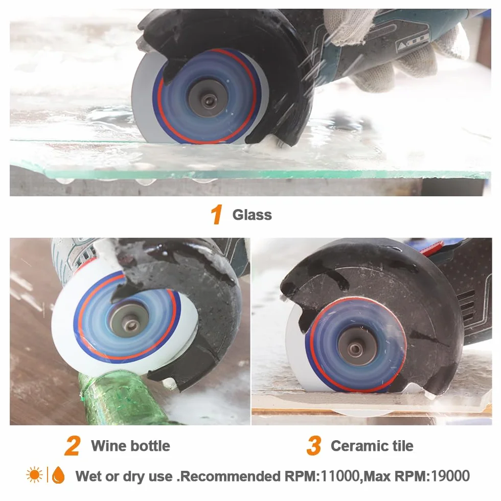 BRSCHNITT10 szt. 10 szt. 10 cm do szlifierki kątowej z 7/8" - 4/5"-5/8" altana diamentowa tarcza polerska do szkła, płytek, ceramiki, marmuru, jadeitu, butelek wina