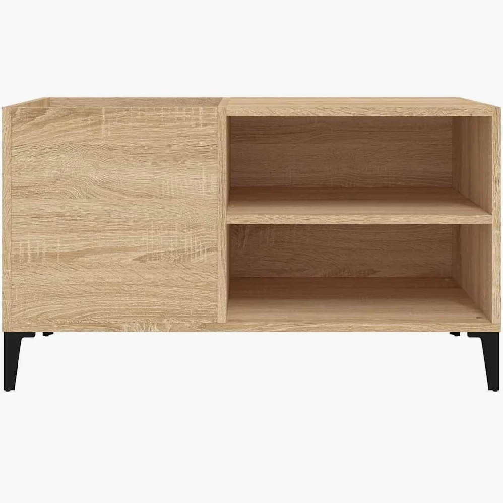 Szafka panelowa dąb Sonoma 84,5 x 38 x 48 cm, materiał drewnopochodny do przechowywania płyt gramofonowych, z miejscem do przechowywania i stabilnym blatem górnym, szafka winylowa jako szafka