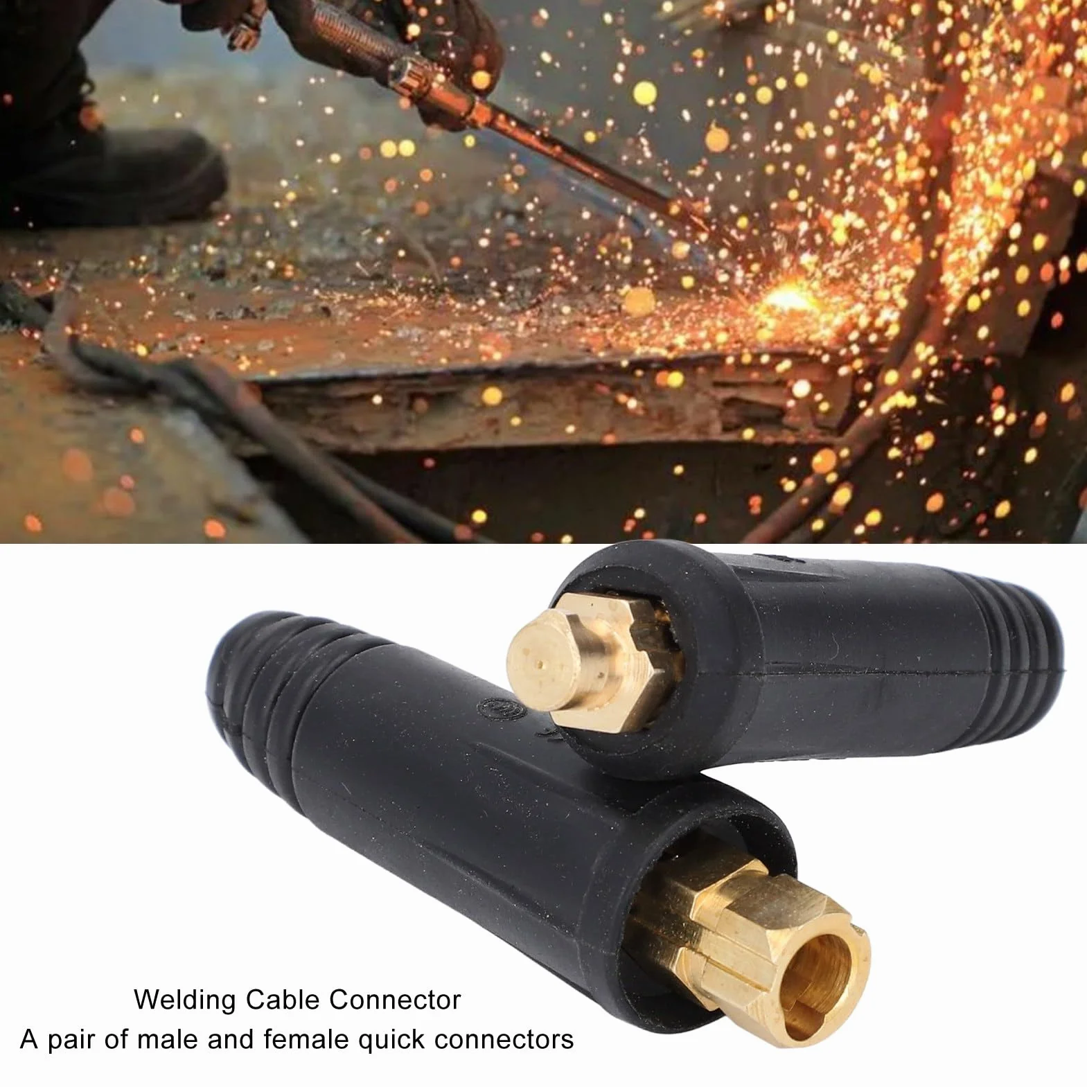 Alomejor Złącze Kabla Spawalniczego Niezawodne Szybkozłącze do Kabli 200-300 Amp 35-50 Mm Kwadratowych, Bezpieczne Połączenie dla Użytkowników Spawarek łukowych Argonem