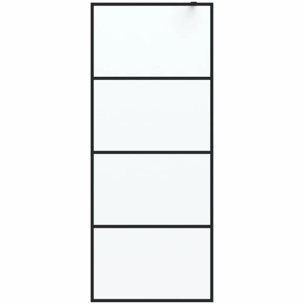 Fengshui Ścianka prysznicowa Walk-In czarna 80 x 195 cm ESG matowa | 5 mm szkło bezpieczne ESG, aluminiowa rama, regulowany profil, instrukcja montażu w zestawie