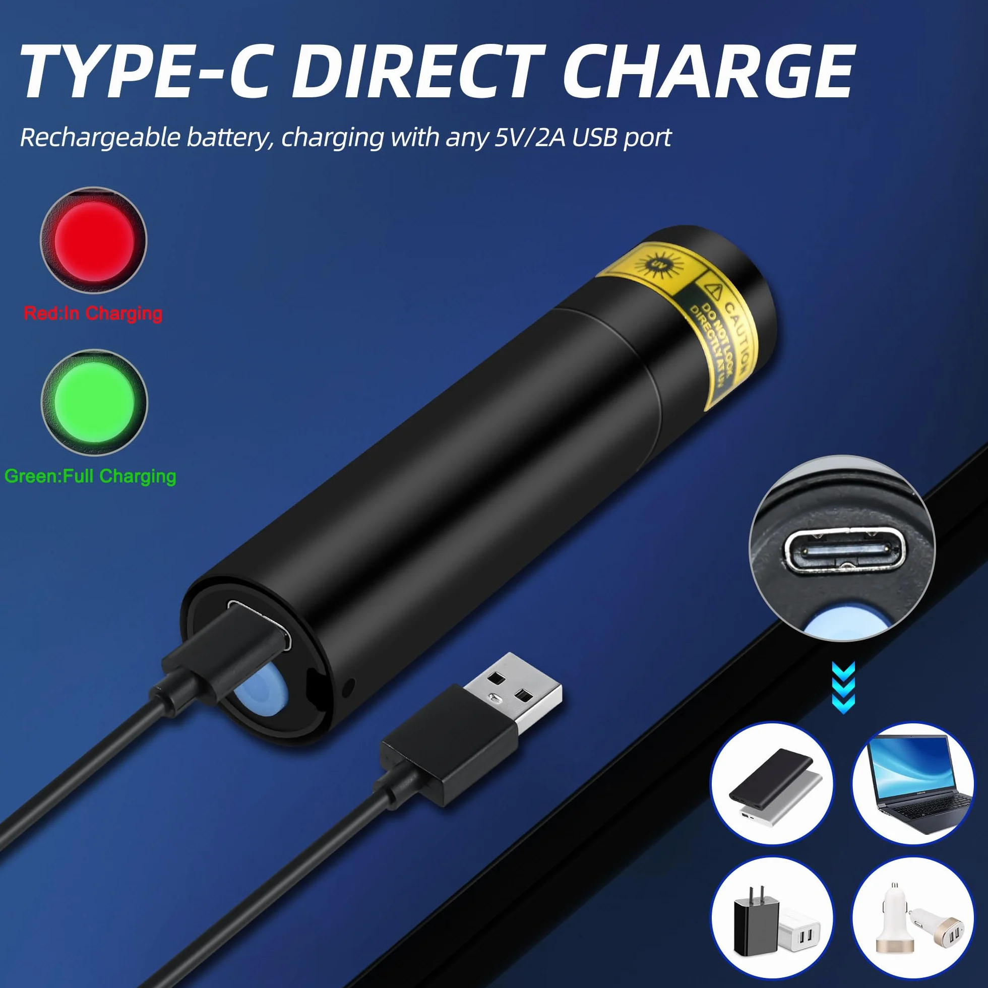 DARKBEAM Latarka UV 365nm i 395nm Blacklight, Mini Potężna Lampa Leśna USB-C Akumulator, Latarki LED Ultrafioletowe Wykrywacz moczu zwierząt domowych do skał, szkła uranowego, utwardzania żywicy, 2szt