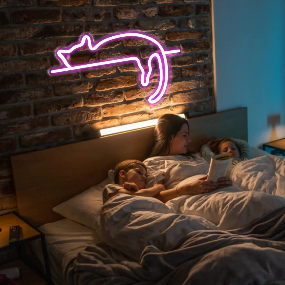 Kottabliczka LED, personalizowana neonowa USB, prezent dla dzieci, do sypialni, stolika nocnego, salonu, dekoracja ścianowa, akrylonitryl