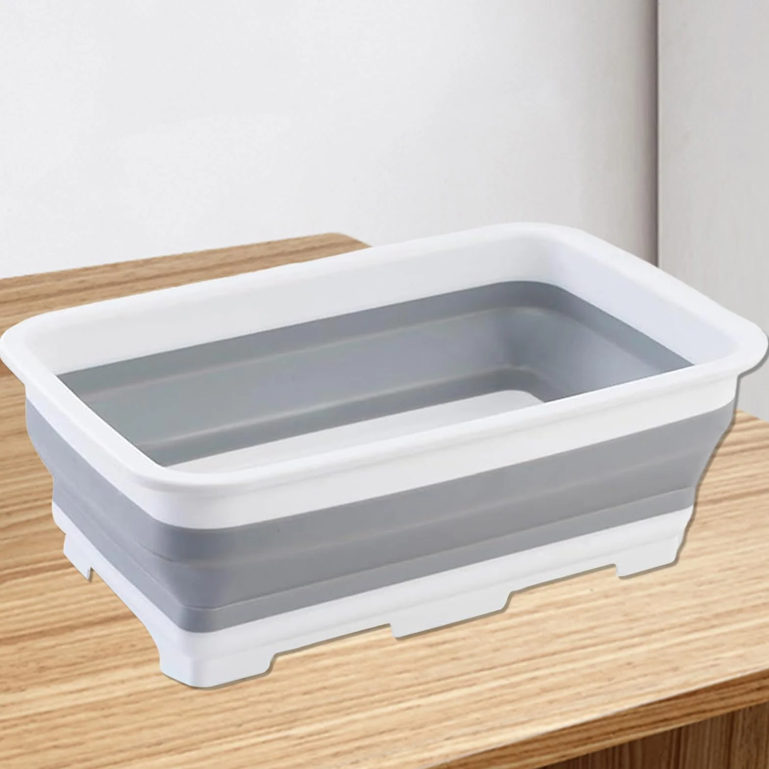 Foot Soak Basin, składana rurka, przenośny wiadro do spa, głębokie mycie, wodoodporny materiał, duża pojemność do użytku domowego, do podróży, na kemping, plażę, do pedicure, 14,57 x 10,63 x 4,65 cala