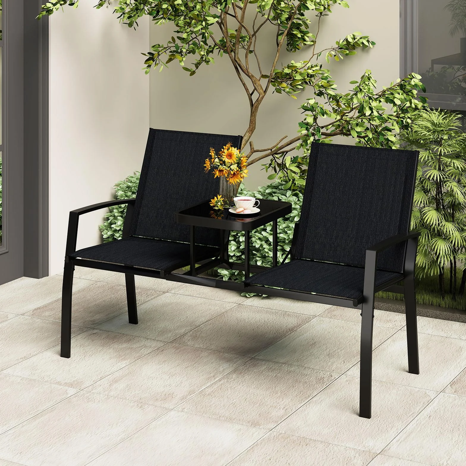 COSTWAY Ławka ogrodowa 2-osobowa 137 x 66 x 87 cm
