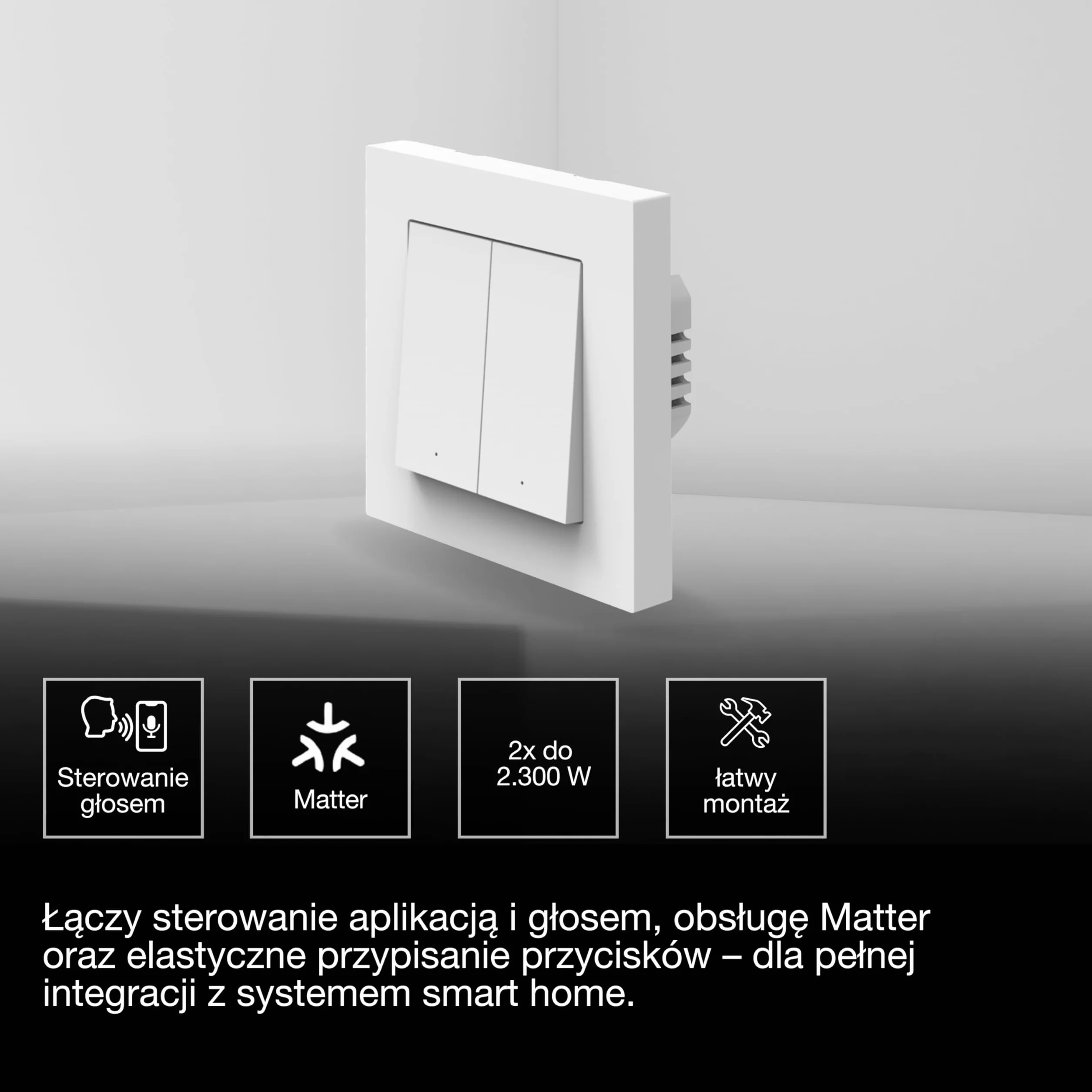 SMART+ WIFI MATTER WALL SWITCH 2 Channel