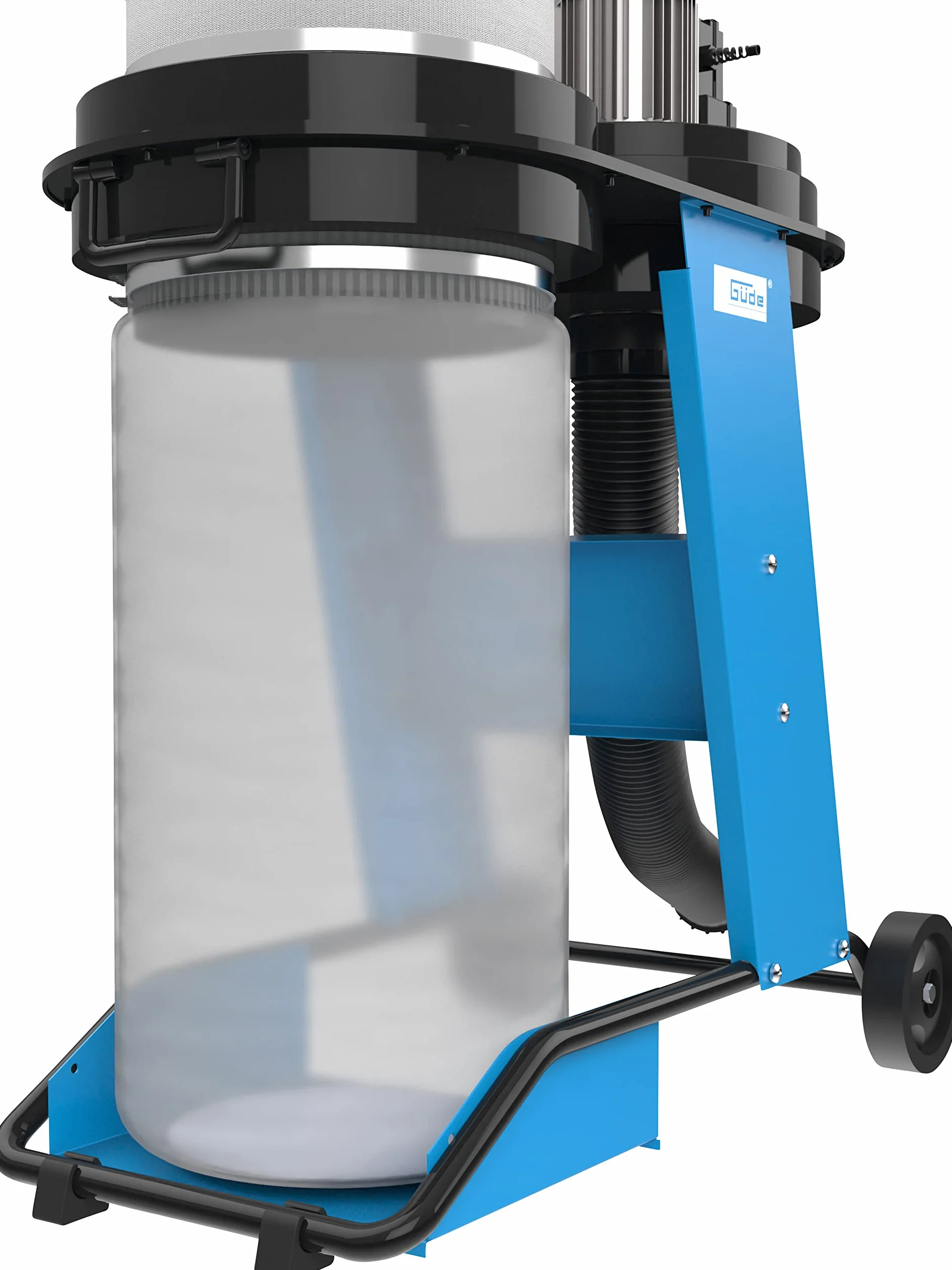 Güde Odsysacz GAA 65.1 (550 W, wydajność powietrza 1150 m³/h, podciśnienie 1145 pa, ruchomy, wąż ssący 2 m, przyłącze ssące Ø 100 mm, pojemność zbiornika 65 l, w zestawie 4-częściowy zestaw adapterów)