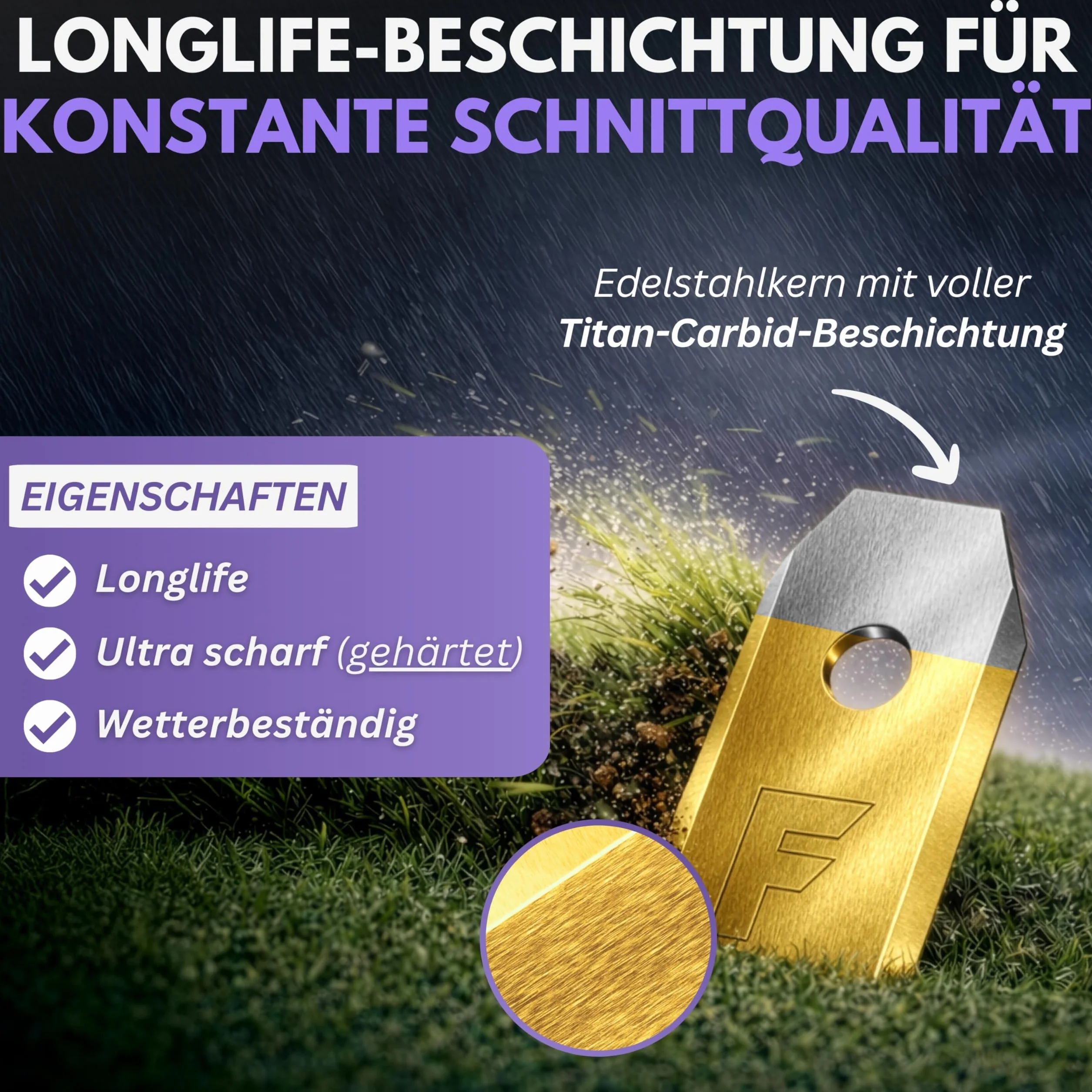 30x ostrza tytanowe LONGLIFE pasujące do wszystkich kosiarek automatycznych Husqvarna® Automower® / Gardena® - (3g - 0,75mm) + 30 śrub - pasują do kosiarek automatycznych 105, 310, uvm