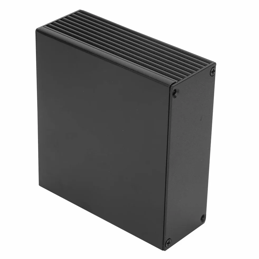 Aluminiowa puszka projektowa, DIY skrzynka przyłączeniowa, skrzynka elektryczna, skrzynka elektroniczna, skrzynka chłodząca obudowa karty obwodowej 40 x 100 x 110 mm czarna