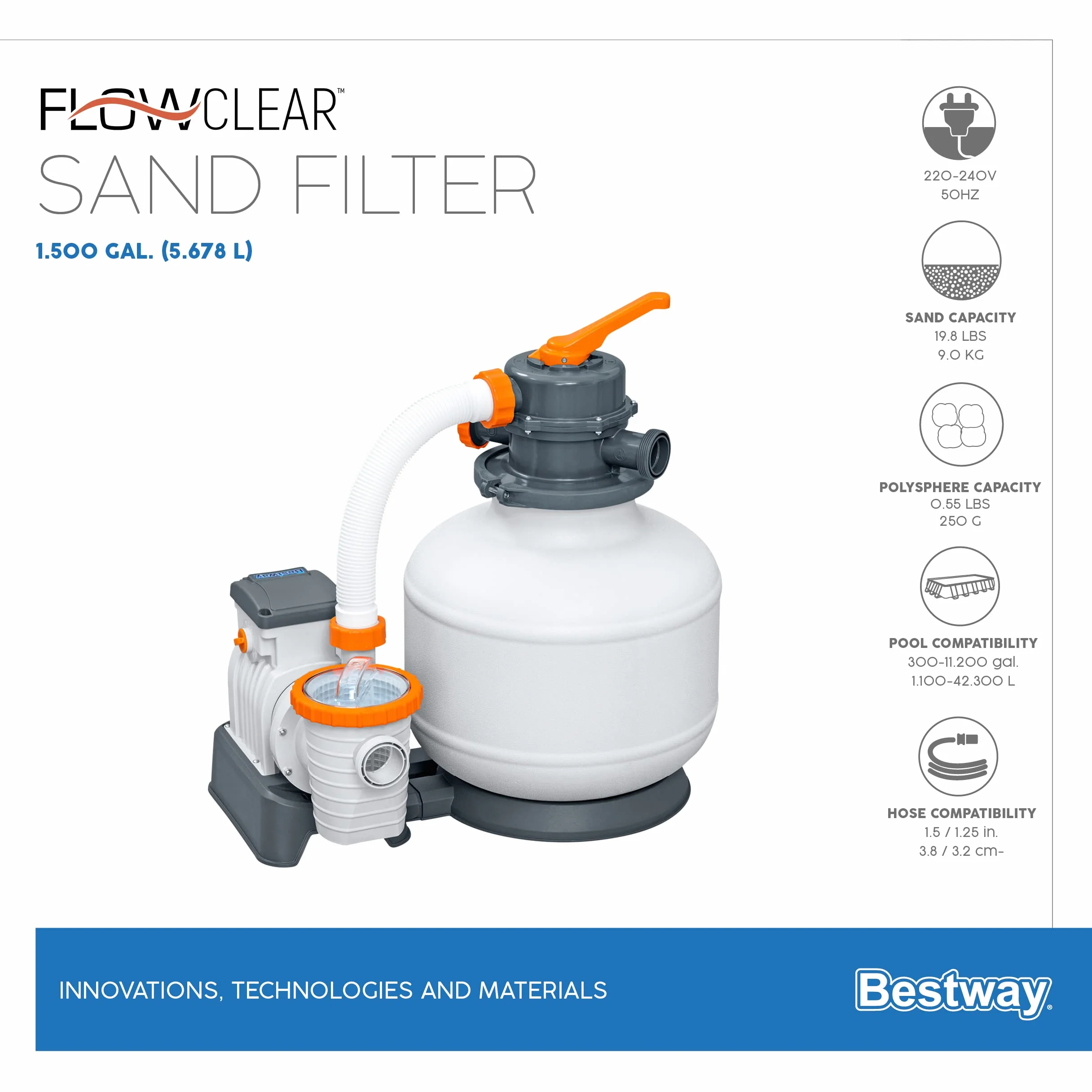 Bestway Filtr Piaskowy 58497 5678 litrów