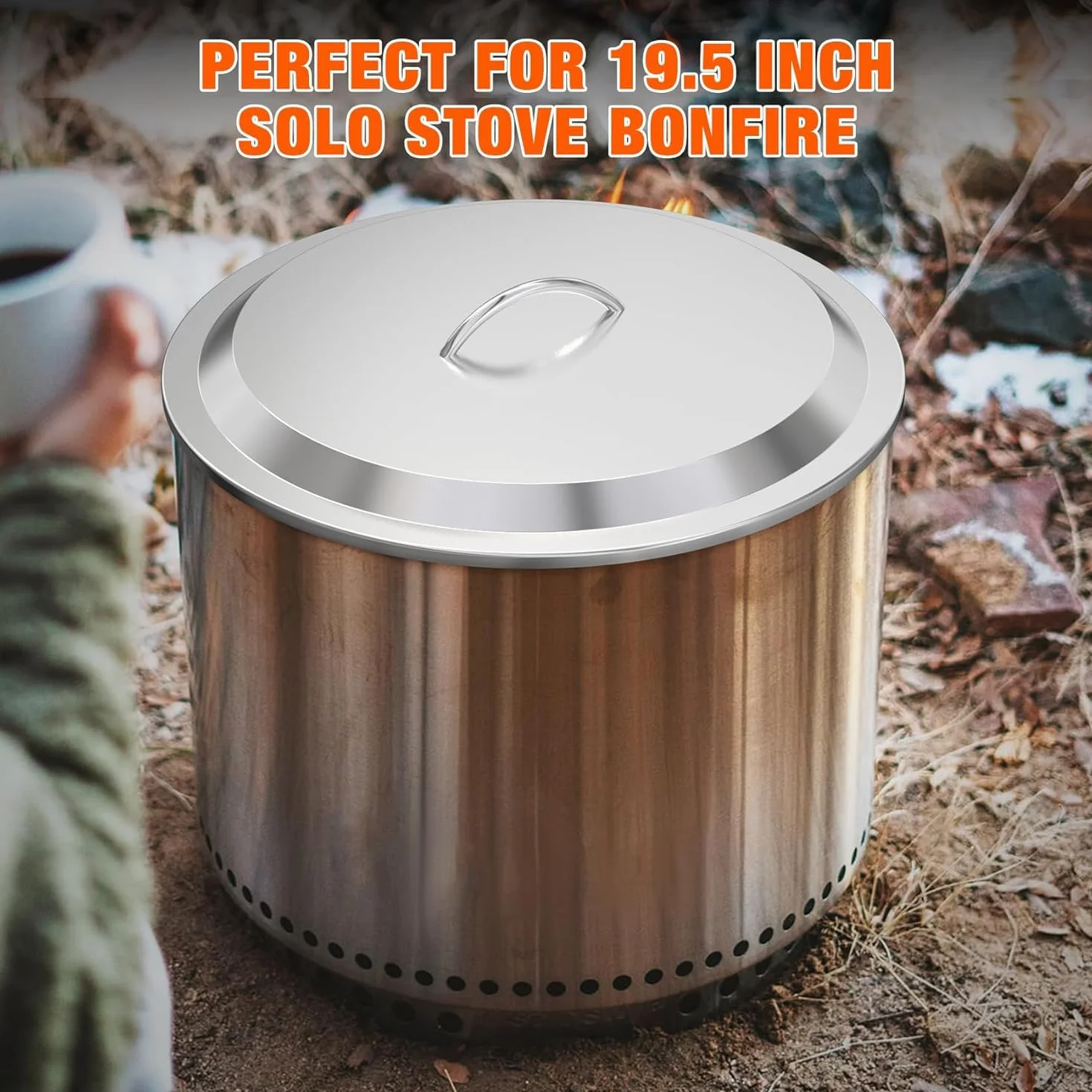 Onlyfire Pokrywa paleniska ze stali nierdzewnej 304 50 cm okrągła osłona do pieca solo