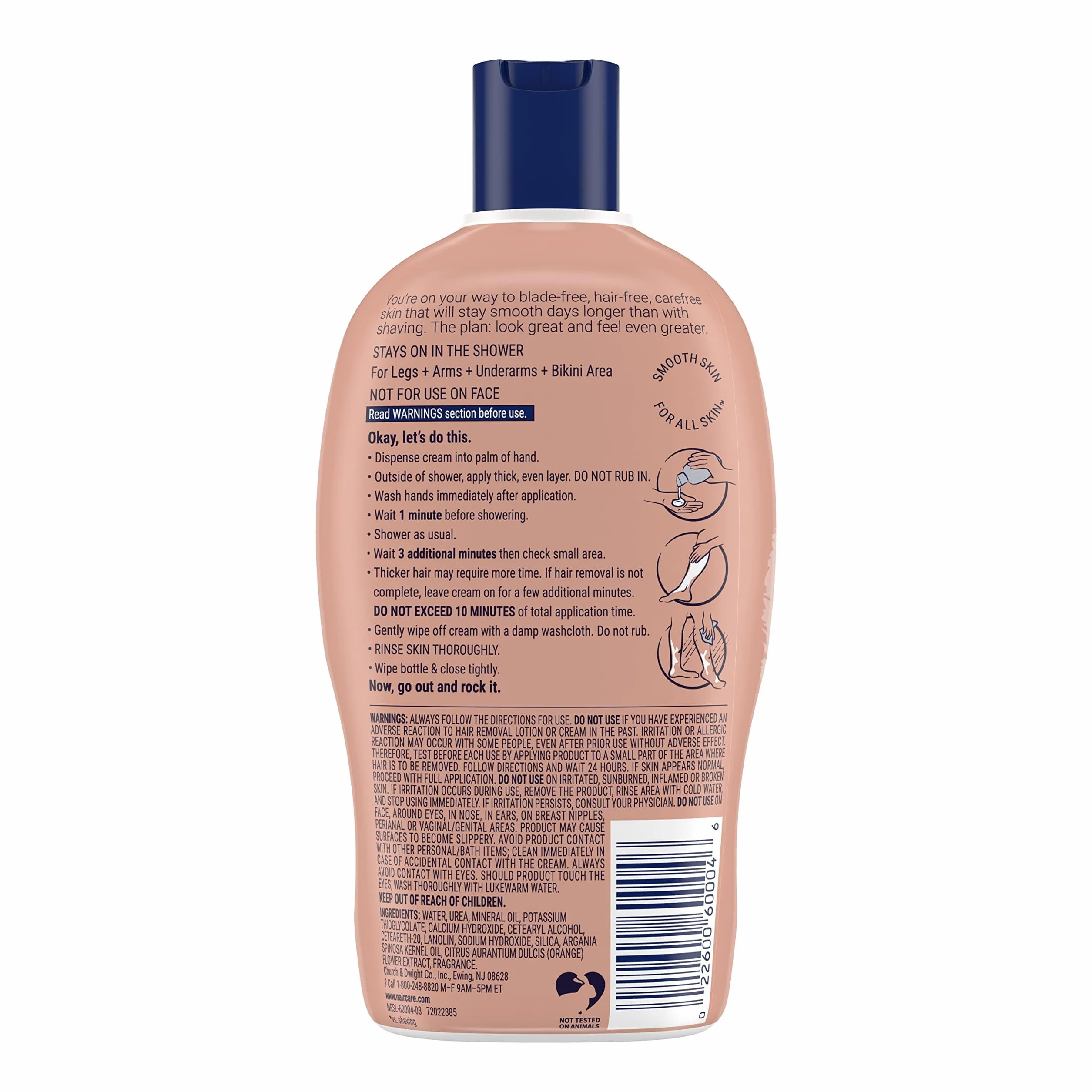 Nair Shower Power Max with Moroccan Argan Oil, Cream for Legs & Body (krem do depilacji ciała i nóg)