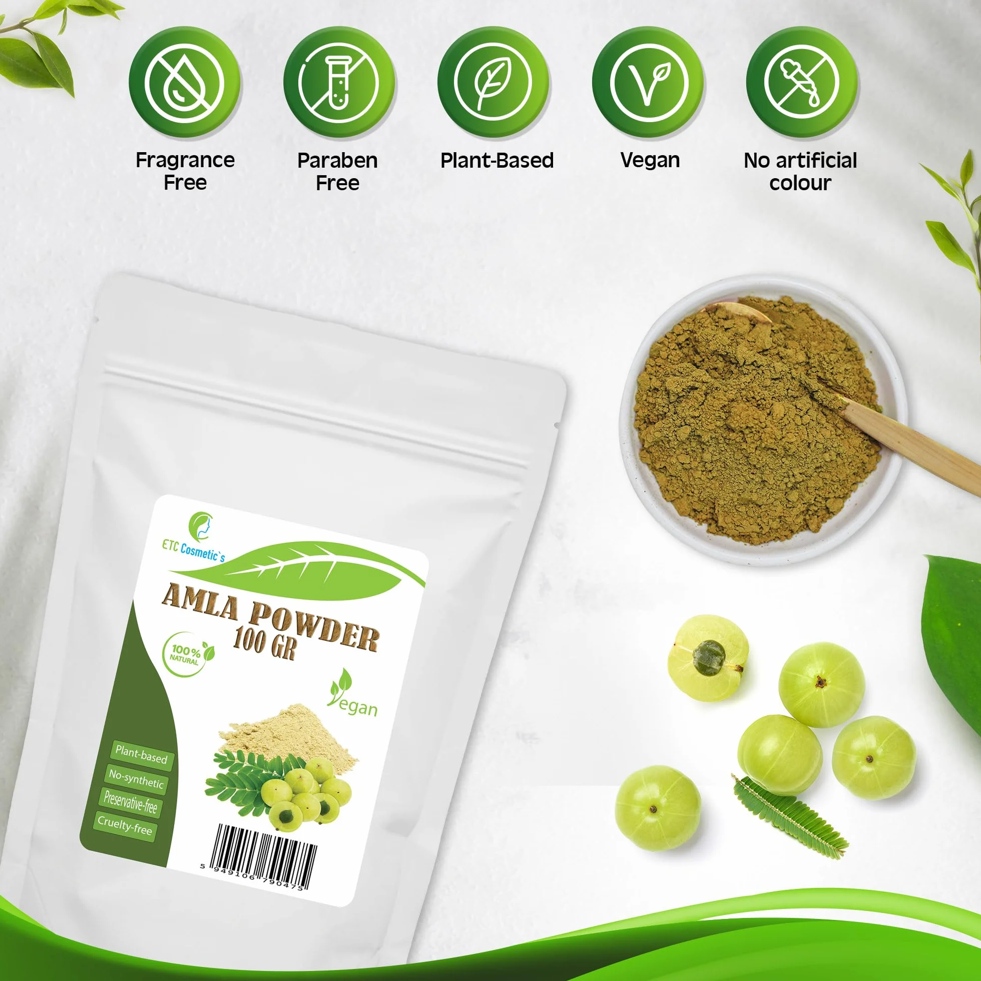 Amla proszek (AMLA POWDER) – 100 g – zwalcza wypadanie włosów, łupież i przedwczesne siwienie