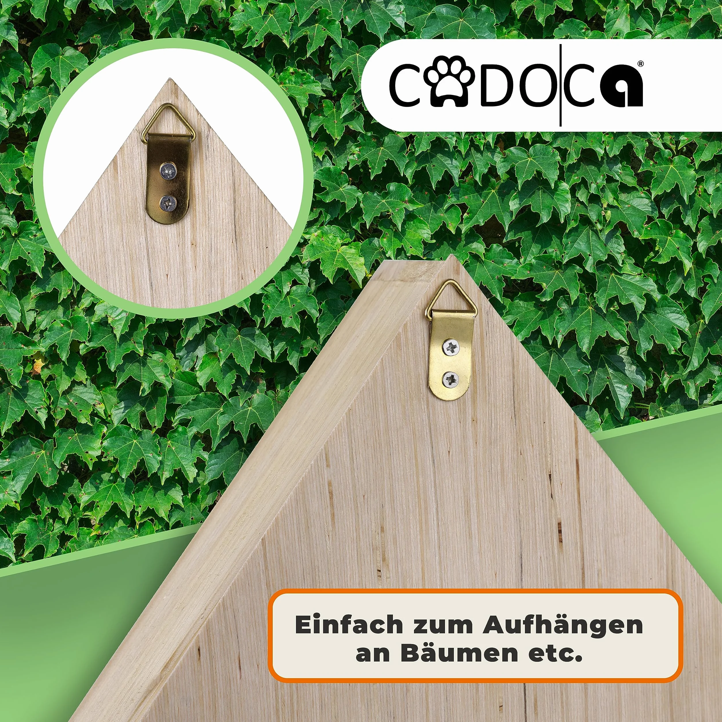 Cadoca XXL naturalny drewniany hotel dla owadów 48x31x10 cm domek letniskowy schronisko dla pszczół biedronki motyl lęgowy