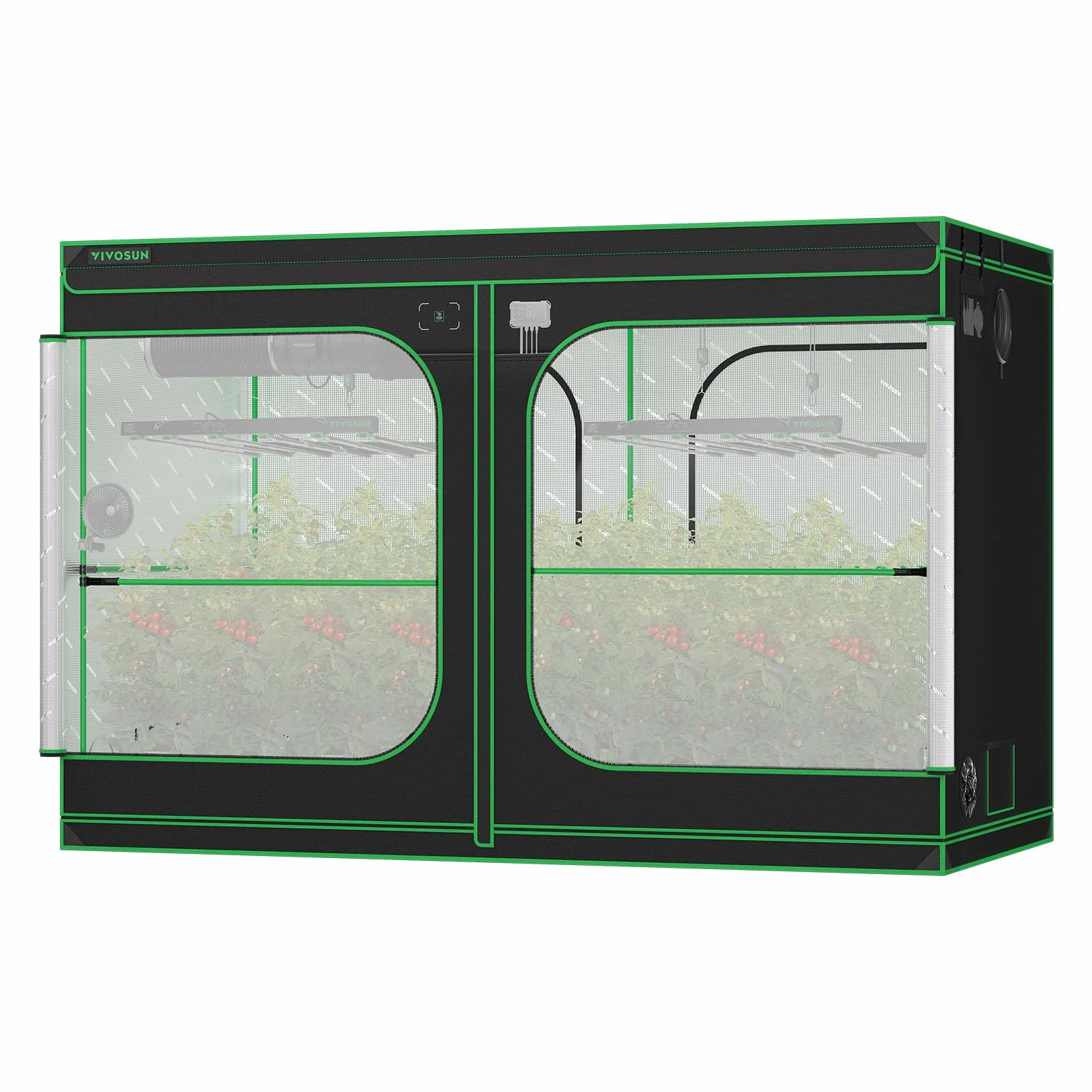 VIVOSUN PRO Namiot do upraw 300 x 150 x 200 cm, z grubymi drążkami 22 mm, tkanina Oxford, wysoce odblaskowa mylar, do użytku wewnątrz i na zewnątrz, namiot do hodowli, szklarni P105, pasuje do