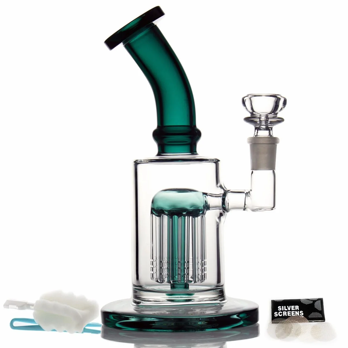 Szklane bong z percolowanym Tornado 14,5 mm Water Bong Bowl zielone
