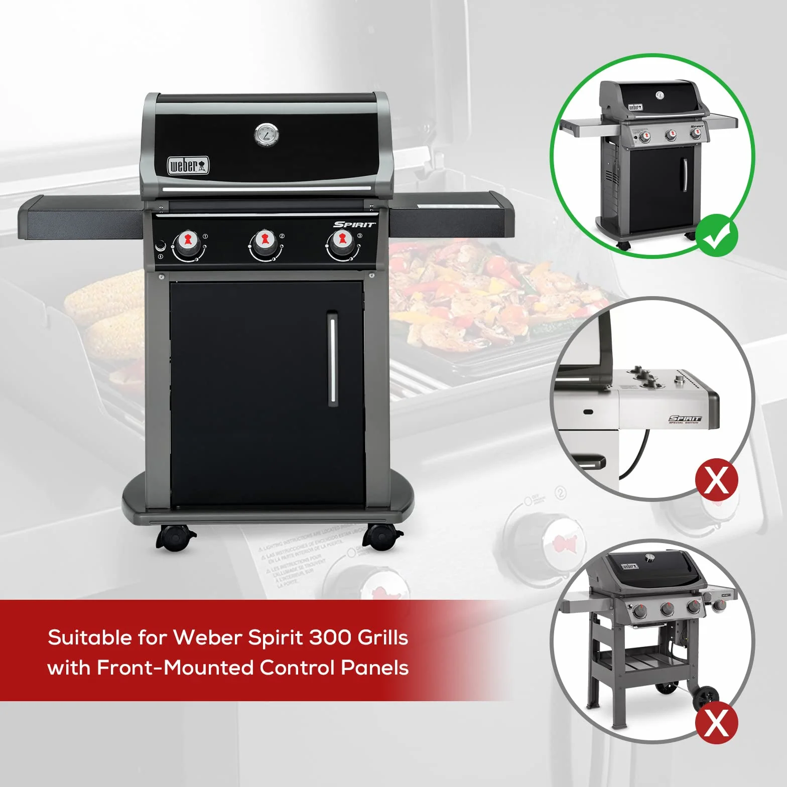 Weber Spirit 300 Flavorizer Bar, 38,8 cm, porcelana emaliowana, zamienne E310 S310 E320 E330