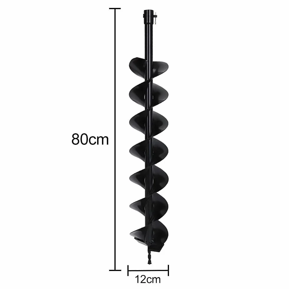 Wiertło do gleby średnica 120 mm długość 800 mm stal wiertło ogrodowe ze sworzniem zabezpieczającym i adapterem wiertło do gleby SDS wiertło ogrodowe wiertło spiralne wiertło do słupków wiertło
