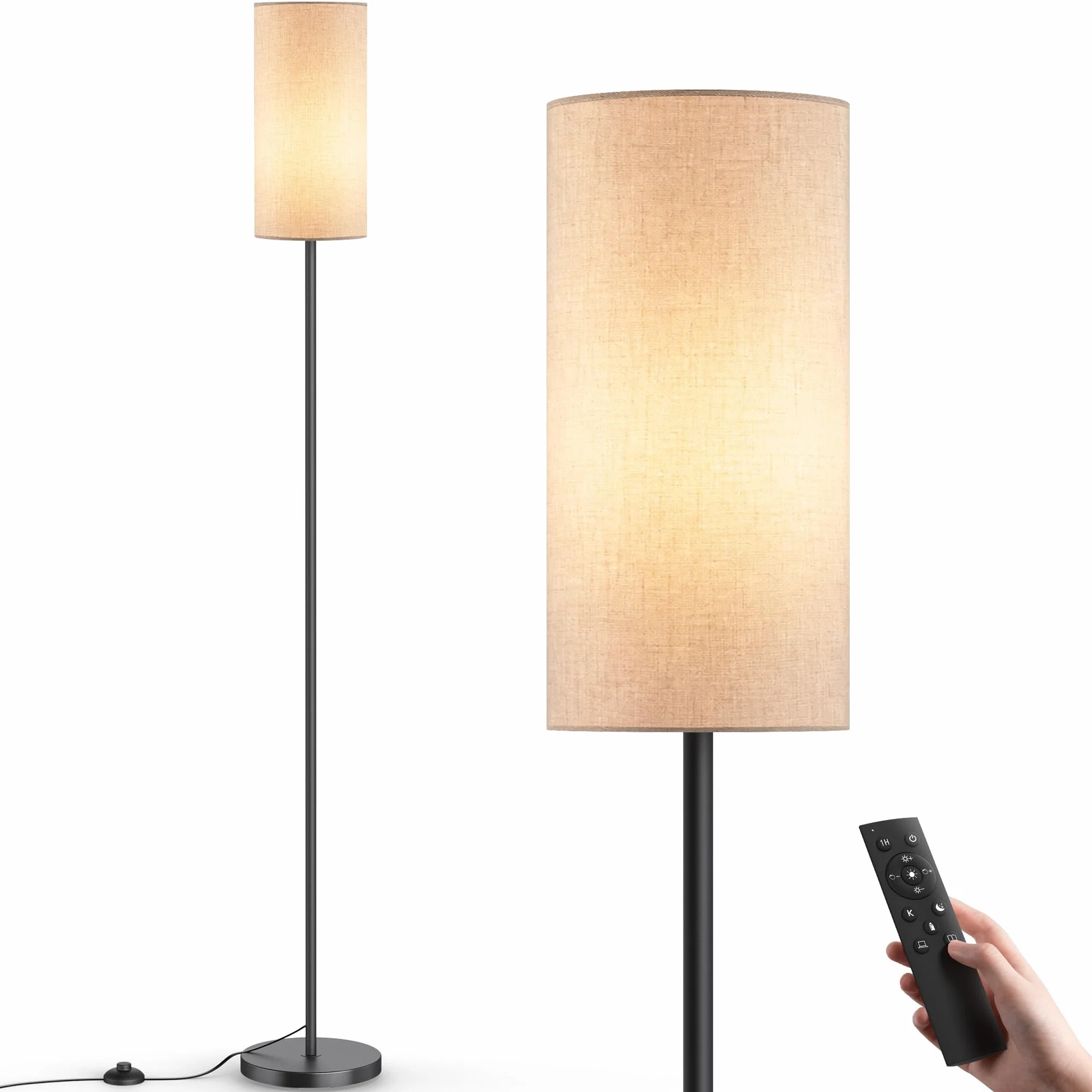OHLUX Stehlampe Wohnzimmer Nowoczesna z lampą, Stehleuchte dla Schlafzimmer BLACK