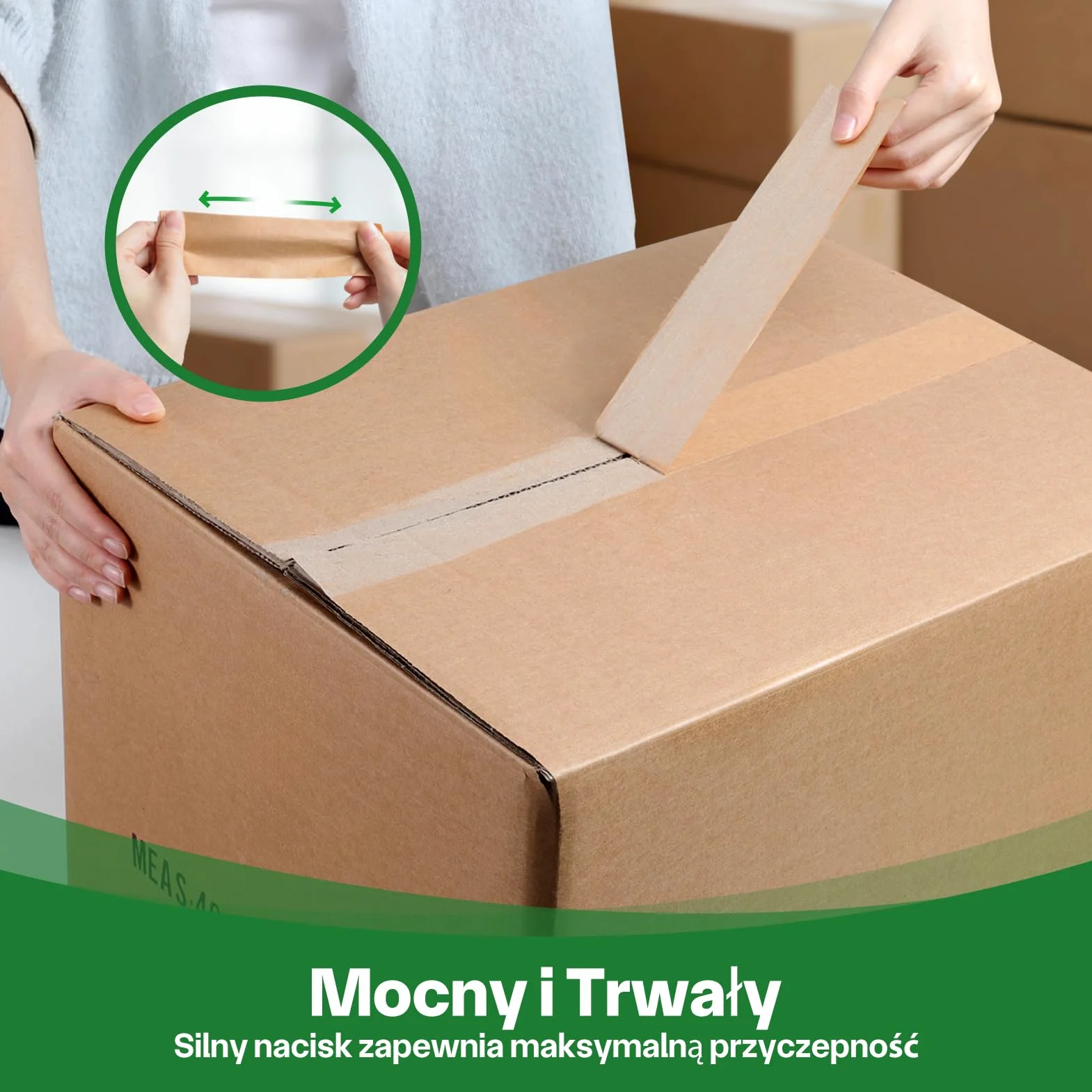 Ekologiczna Papierowa Taśma Pakowa 48mm x 50m | Przyjazny dla Środowiska i Nadający się do Recyklingu | Ekologiczna Taśma Papierowa do pakowania paczek i pudeł, przeprowadzek | 1 Rolka