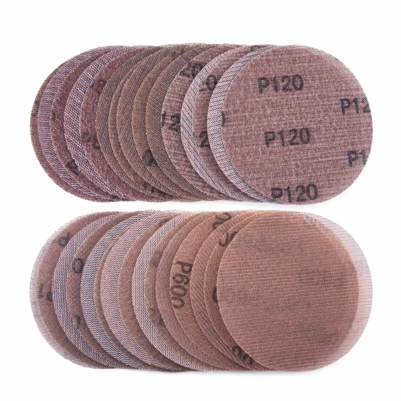 Siatka szlifierska, 50 szt. bezpyłowego papieru ściernego, 5 cali, 125 mm, tarcze ścierne, siatka ścierna, papier ścierny do szlifowania na sucho, gradacja 80 do 600(80#)