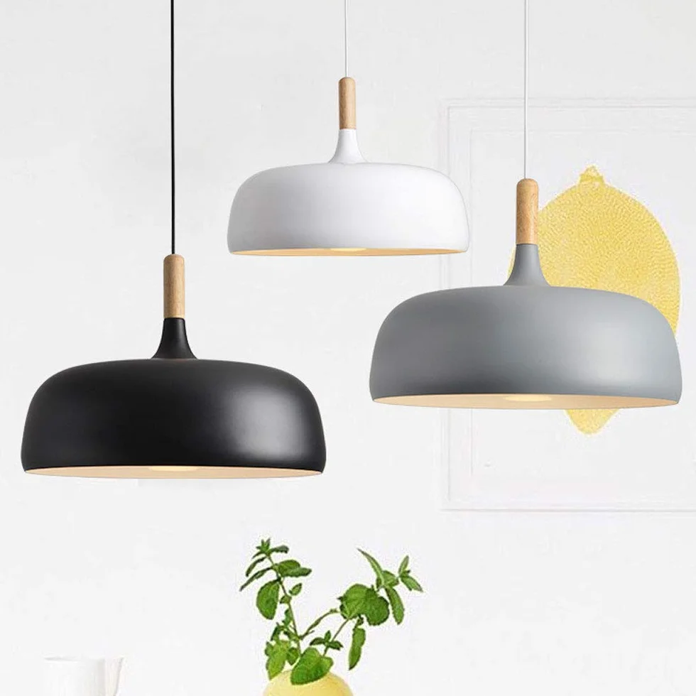 Nowoczesna Lampa Wisząca Elegance Żyrandol Metalowy Kuchnia Wyspa Jadalnia z Drewnem Dębowym Wisząca Oprawa Oświetleniowa Do Do Kuchni, Sypialni, Jadalni, Restauracji SHUANGZ