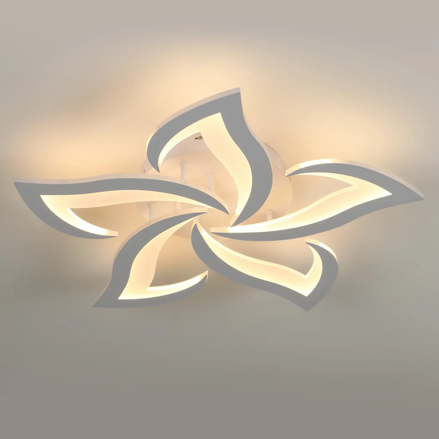 Comely nowoczesny żyrandol sufitowy LED, 60cm 60W 6750LM lampa sufitowa LED, nowoczesna lampa, salonu, ciepłe białe światło 3000K, biały