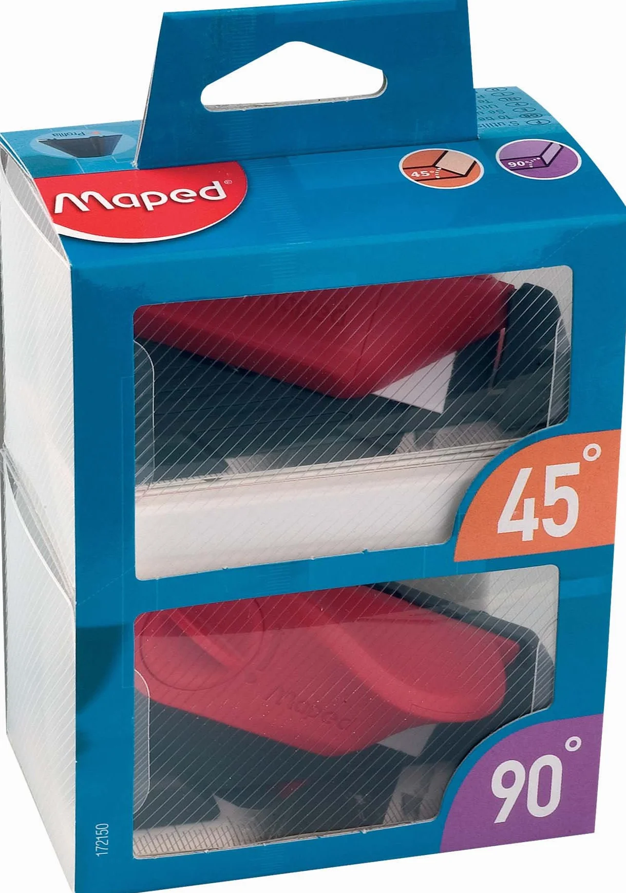 Maped M172150-45 i 90 narzędzie tnące Mat Cutter, w zestawie z 5 ostrzami, czerwony/czarny