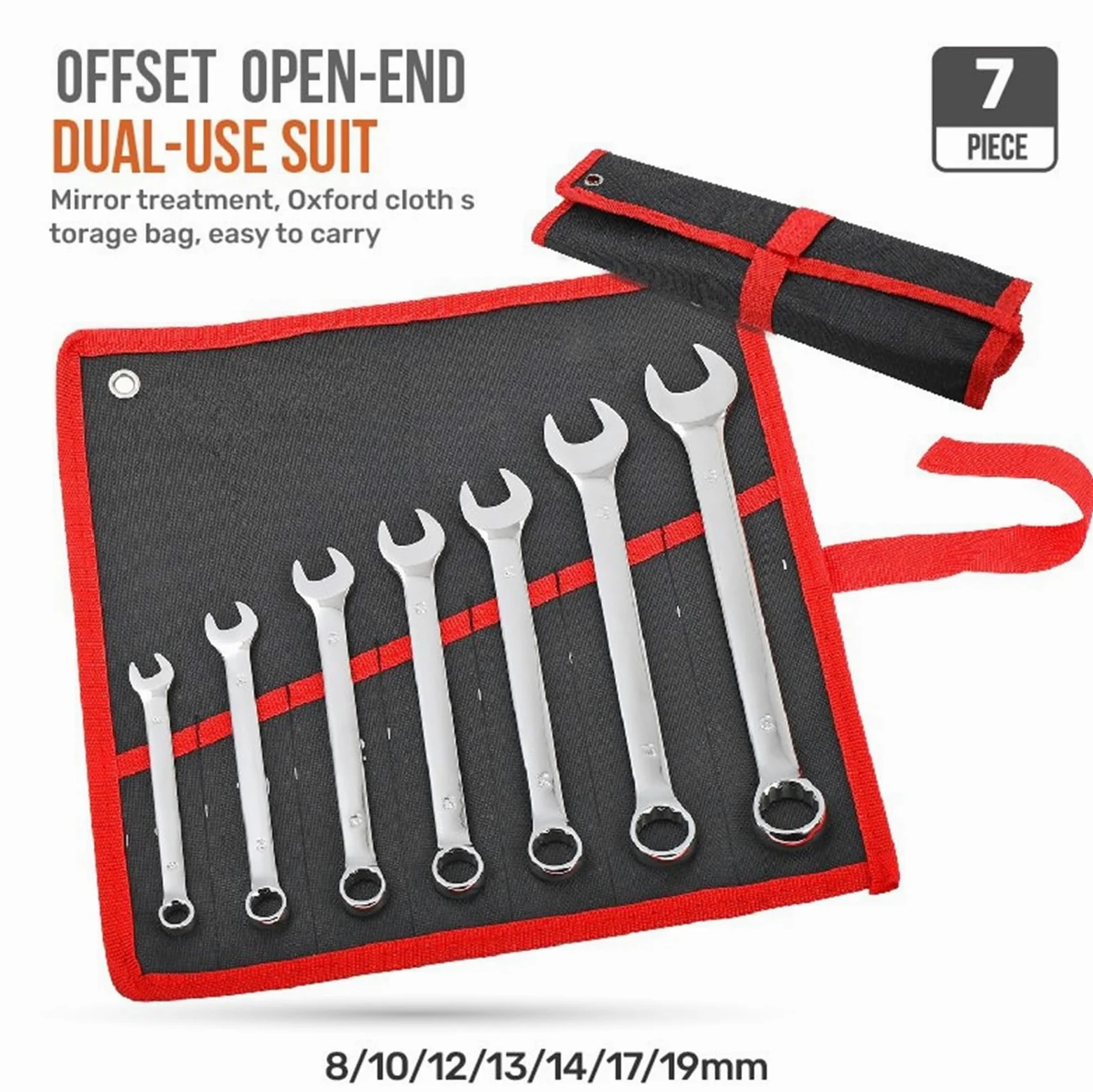 Telescopic Ratchet Zestaw kluczy płasko-oczkowych offsetowych podwójnego zastosowania Otwarty zestaw oczkowych typu Combo narzędzi ręcznych do naprawy w domu Klucze dynamometryczne(COM5396)