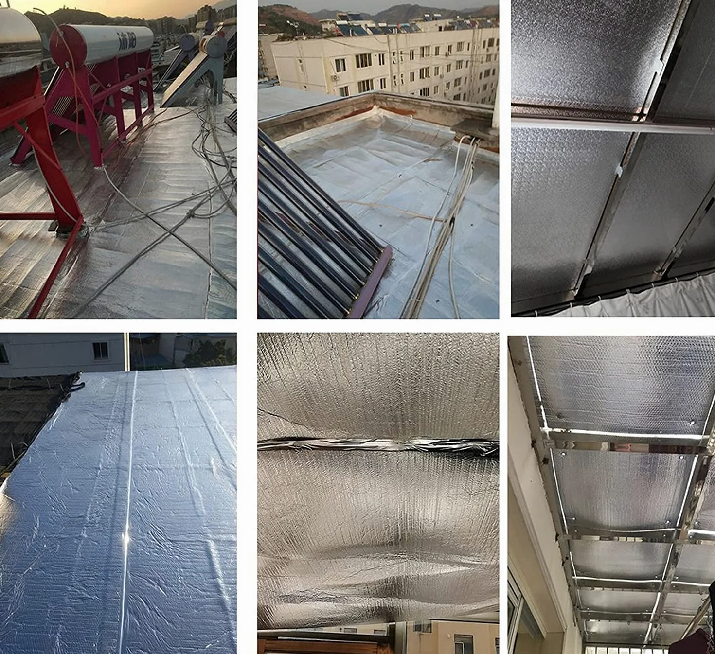 Dwuwarstwowa aluminiowa folia bąbelkowa, rolka izolacyjna, samoprzylepna płyta odblaskowa, do szopy, drzwi garażowych, rozmiar 1 x 4 m, oszczędność energii i wodoodporność