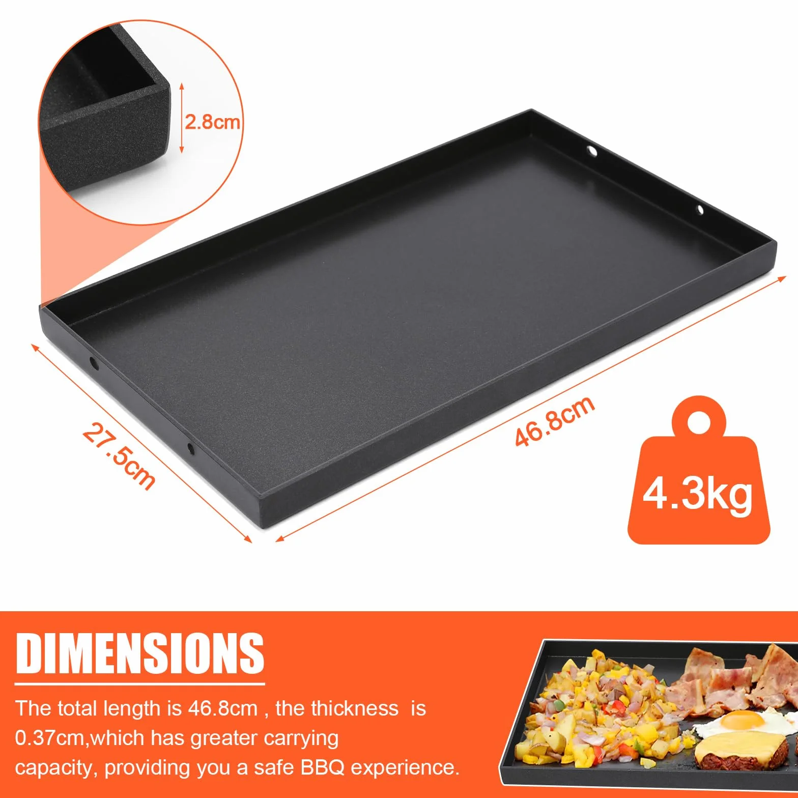 Denmay płyta grillowa antyspazowa 46,8 x 27,5 cm do Enders Urban Pro Explorer