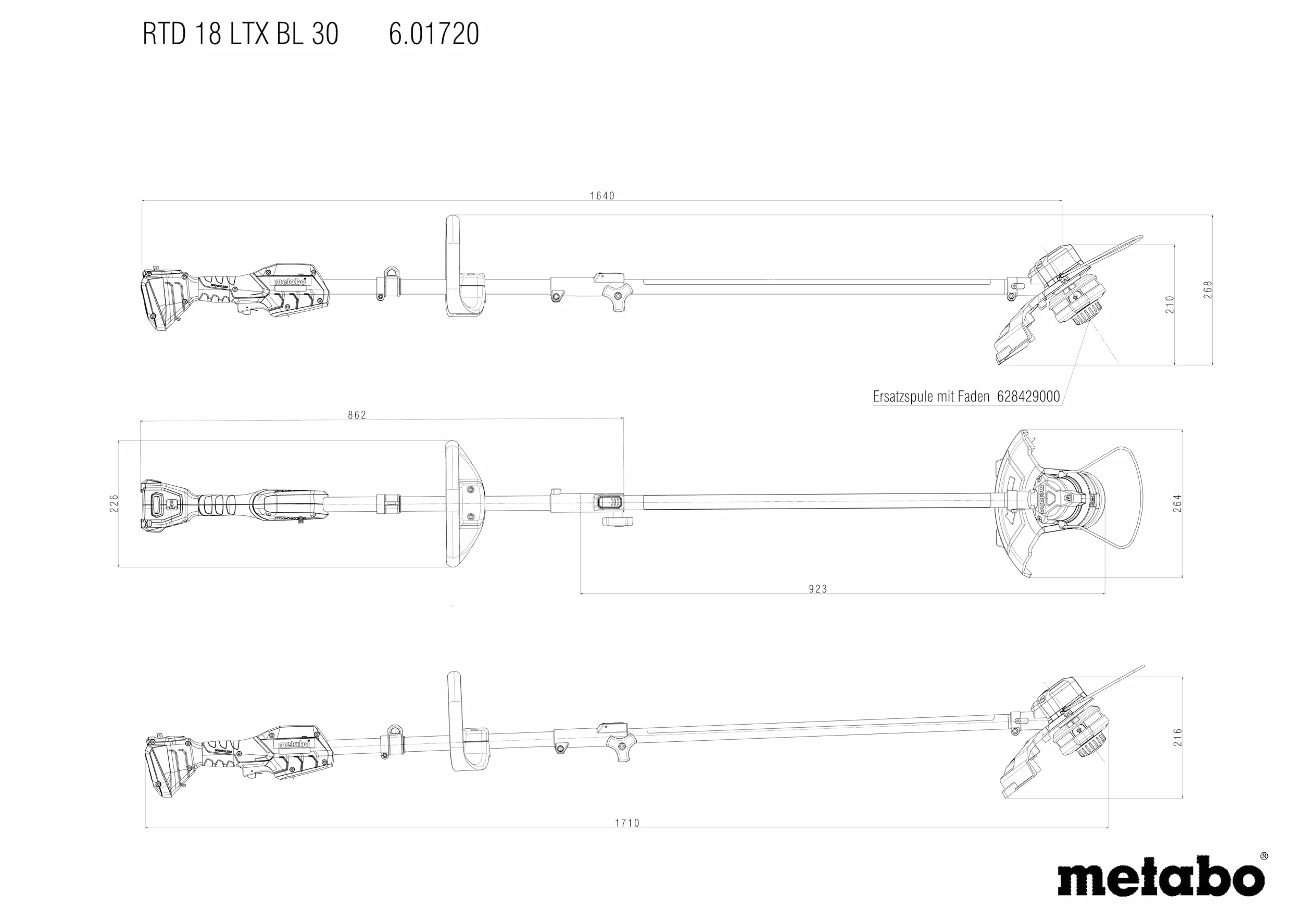 Metabo akumulatorowa podkaszarka RTD 18 LTX BL 30 18 V z systemem Quick