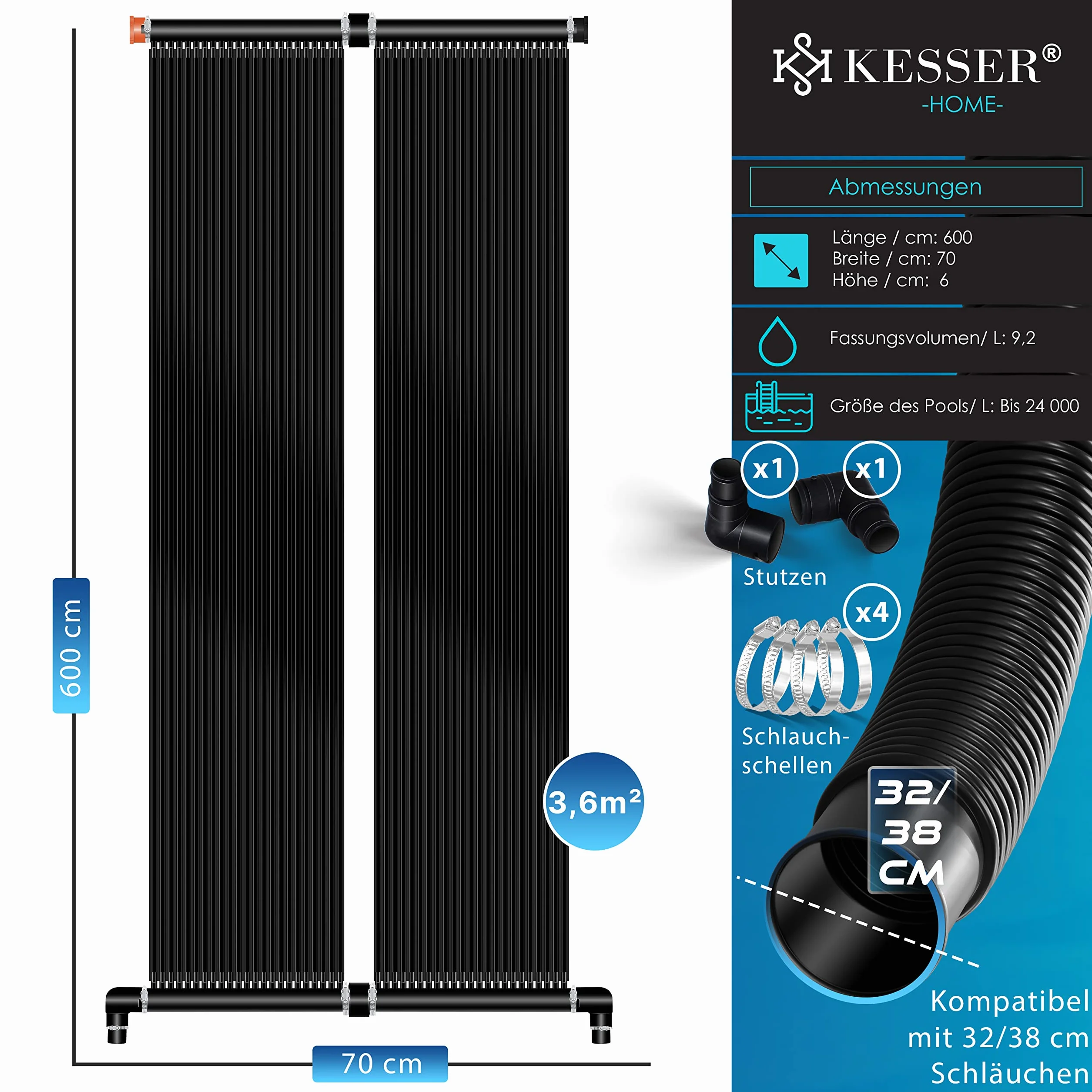KESSER Kolektor solarny do basenu 600 x 70 cm UV