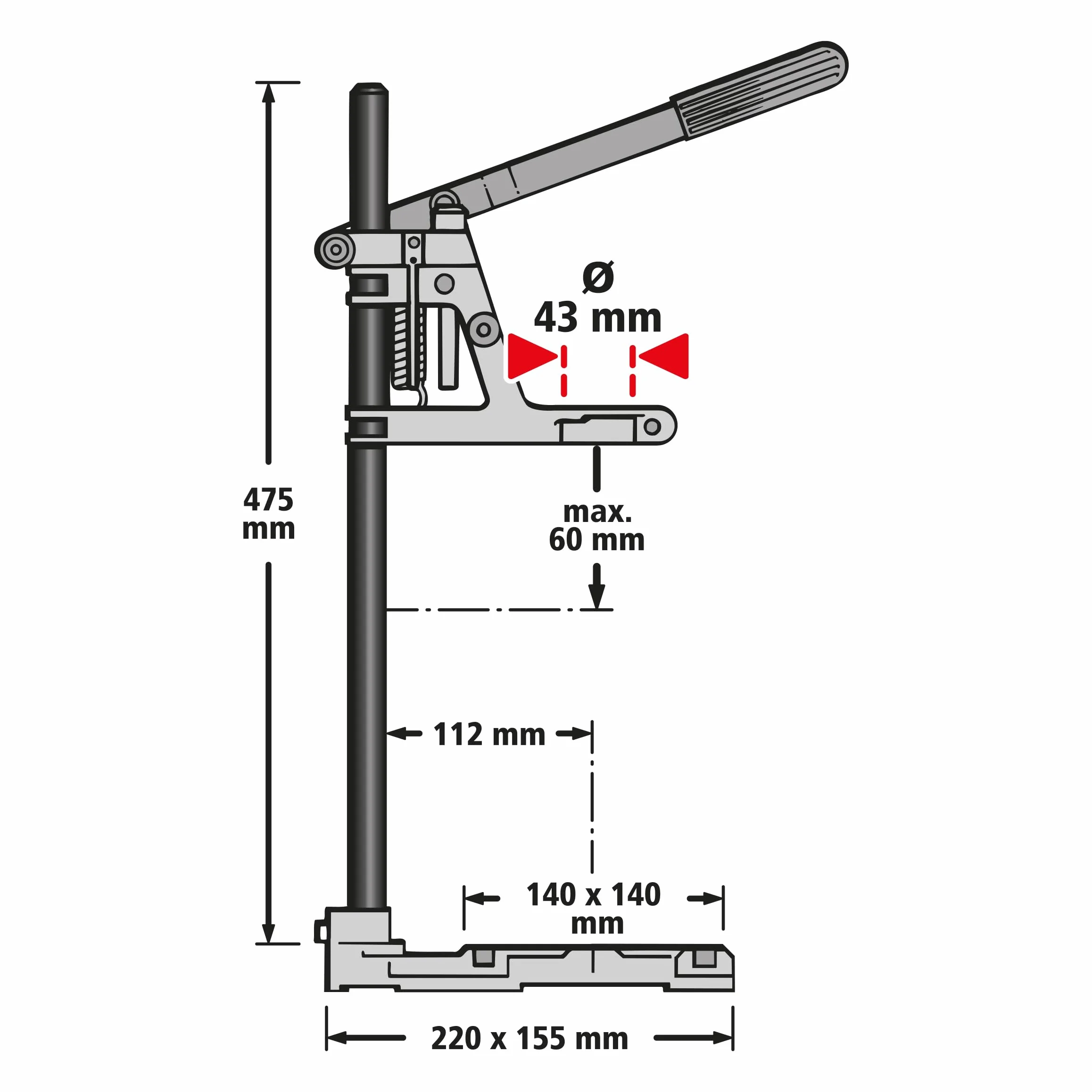 wolfcraft 3406301 stojak wiertarski z imadłem