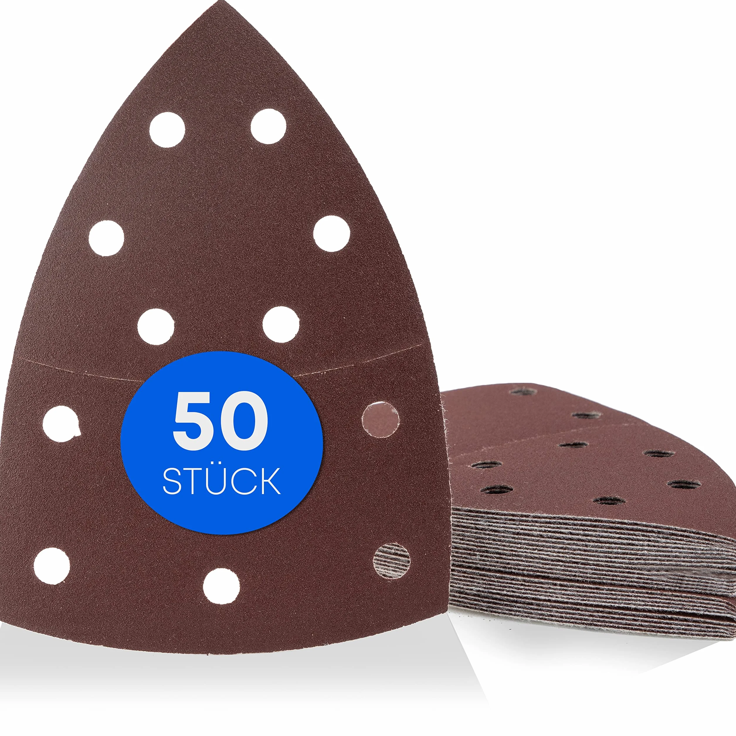 50 sztuk/trójkąty szlifierskie Prio / 11-otworowe / 105 x 152 mm/ziarnistość 80 / do szlifierek szlifierskich / trójkątnych podkładek szlifierskich / papieru ściernego