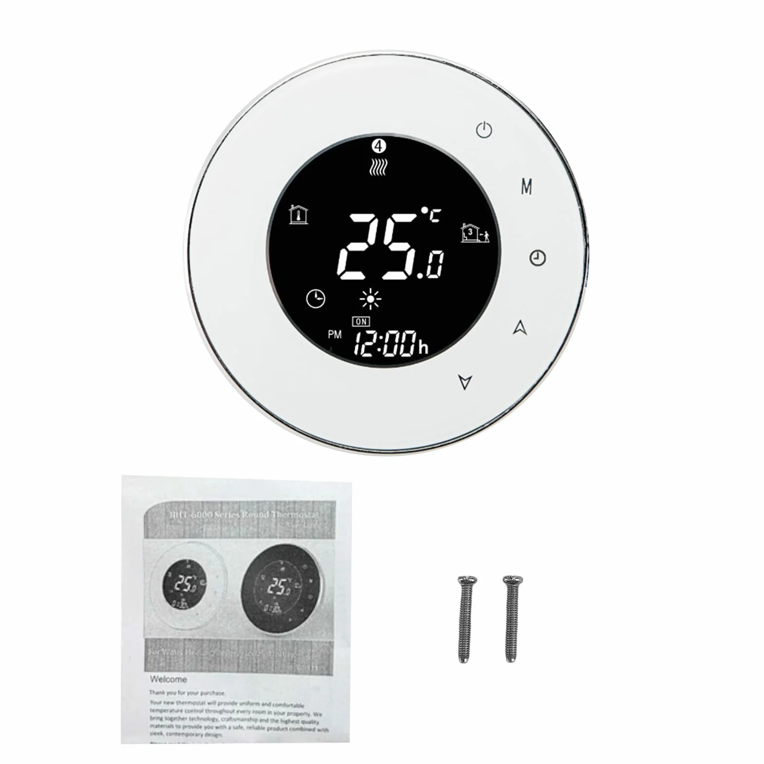 Luocute Inteligentny Termostat Wi-Fi, Programowalny Sterownik Ogrzewania Bojlera z aplikacją Touch Control Zdalny Zakres 5-35°C, dokładność 0,5°C, do Domowego Systemu Ogrzewania z (WHITE)