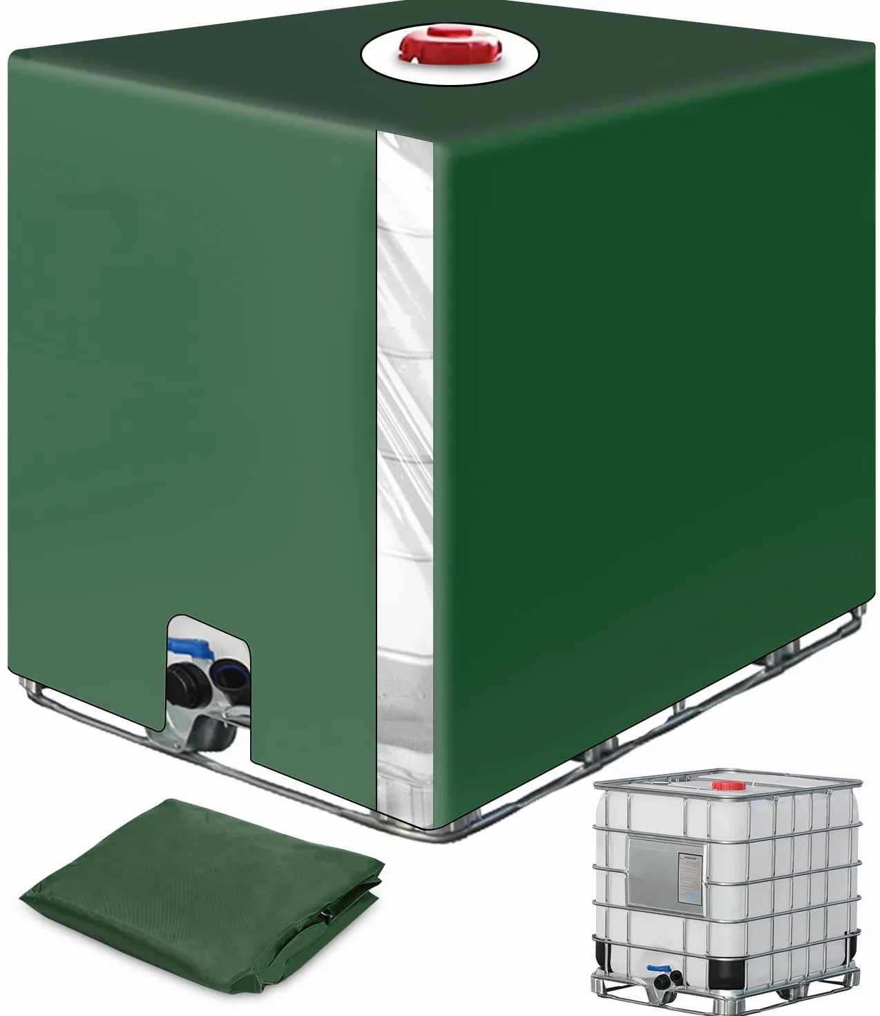 Pokrowiec ochronny na zbiornik IBC 1000L anty-UV zielony