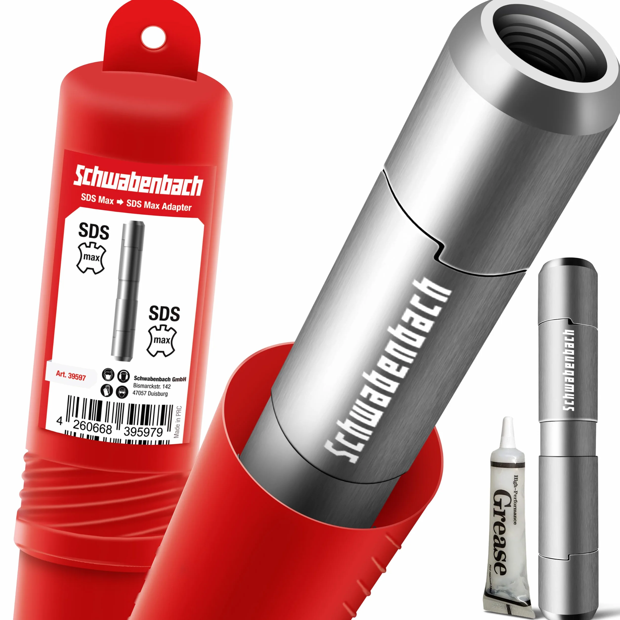 SCHWABENBACH ® Adapter SDS Max - Do Stosowania Wiertarki Lub Dłuta Do Betonu Na Maszynach SDS Max - Jakość Premium - Uchwyt Wiertarski