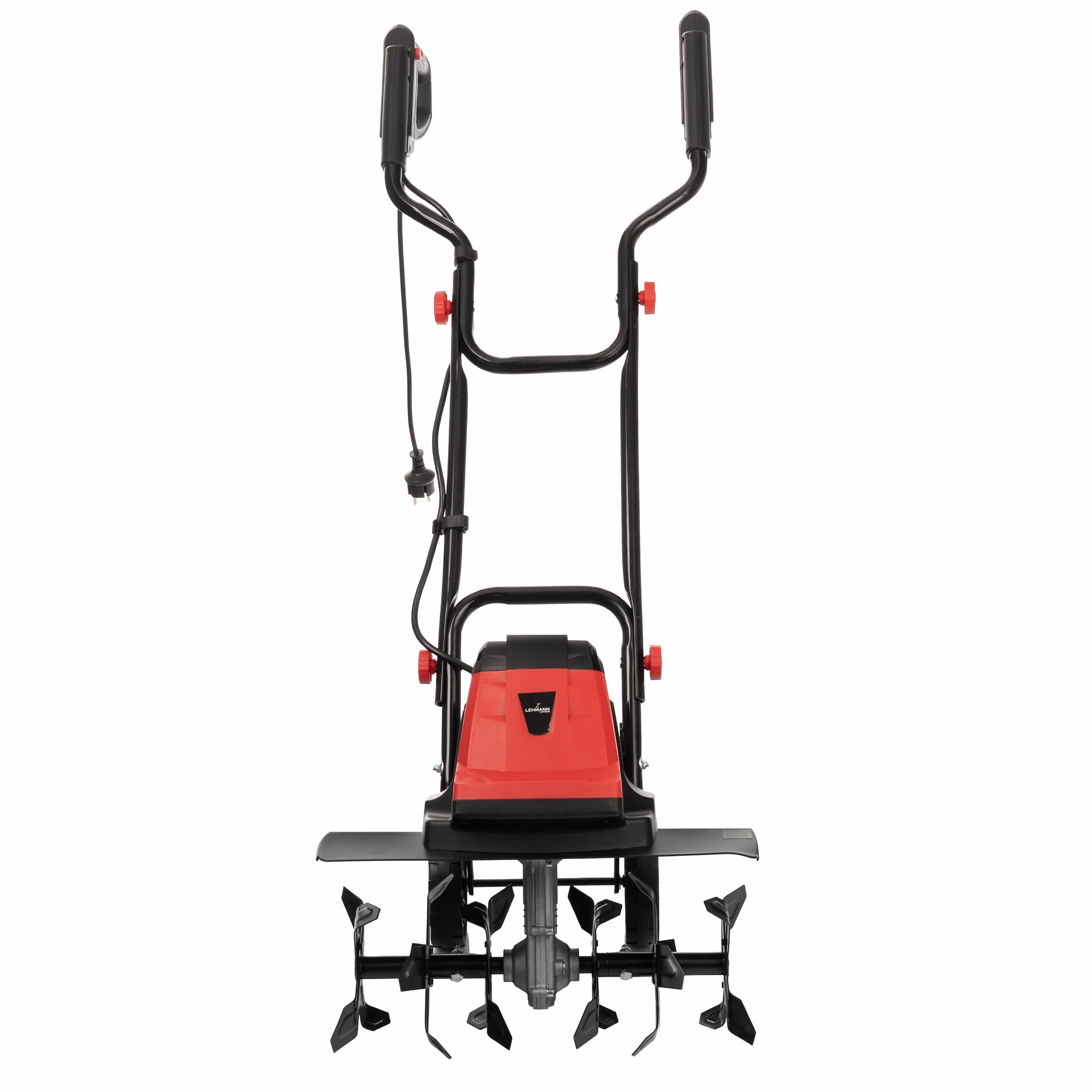 LEHMANN Elektryczna glebogryzarka, 1800 W, glebogryzarka o szerokości roboczej 45 cm i głębokości roboczej 22 cm, 24 noże, składany uchwyt, frezarka ogrodowa z kołami transportowymi do kopania i