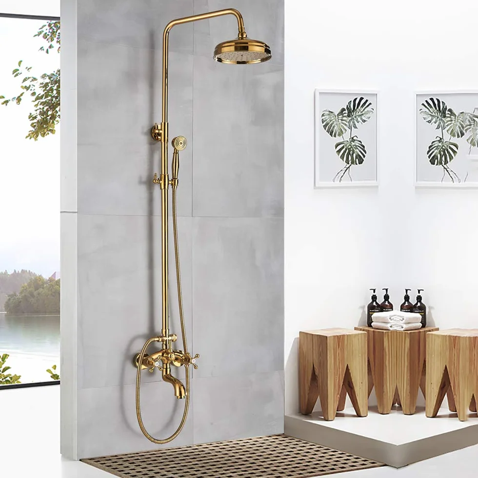 System Prysznicowy Rain Shower Z Baterią Wannową, Ścienny Zestaw Prysznicowy Wysokociśnieniowy Z Deszczownicą I Wielofunkcyjnymi Ręcznymi Słuchawkami Prysznicowymi