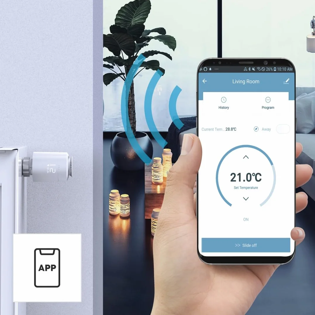Hama Inteligentny termostat grzejnikowy (rozszerzenie do sterowania ogrzewaniem Wi-Fi, inteligentny regulator ogrzewania do wszystkich zaworów, programowalny termostat grzewczy, indywidualne