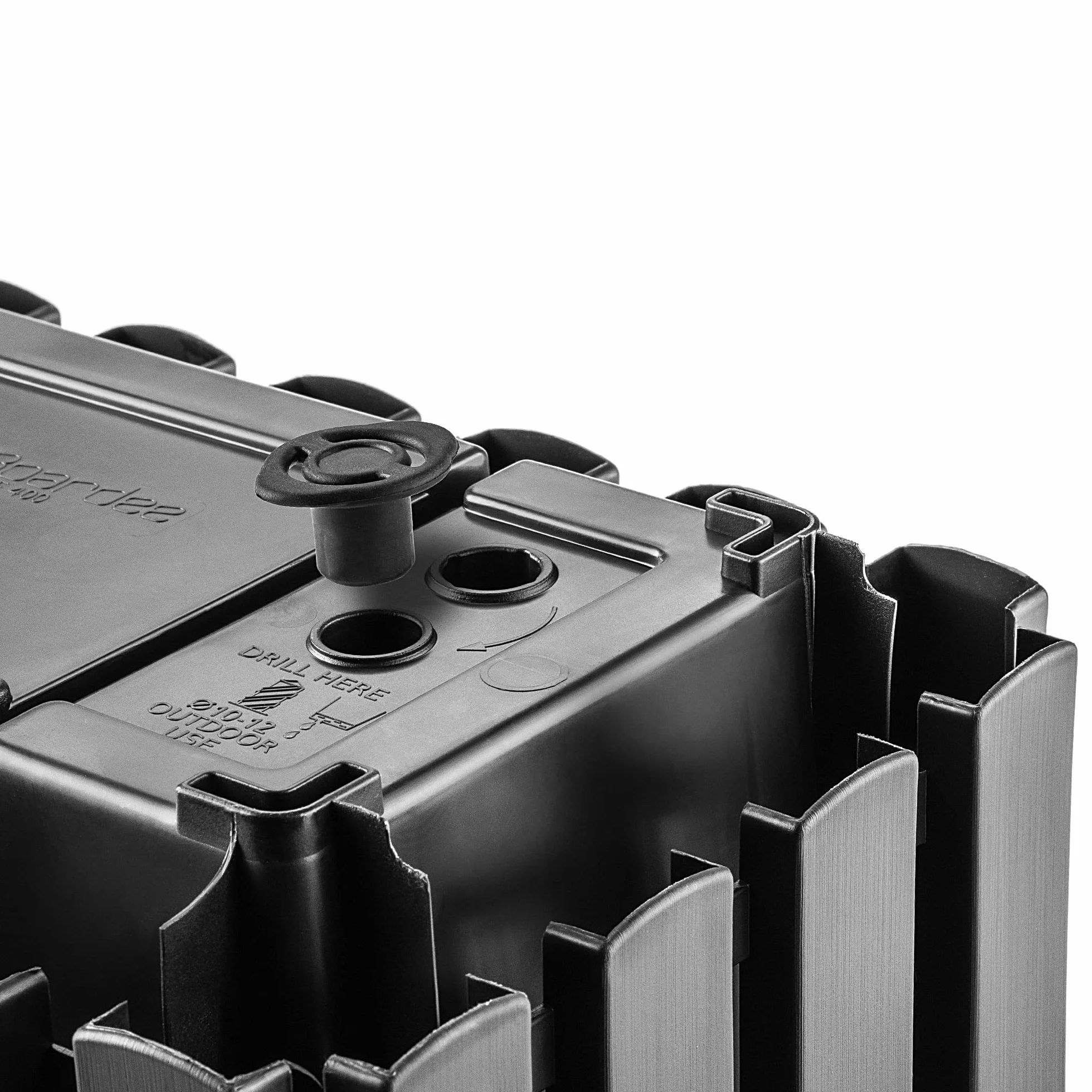 KADAX Skrzynka balkonowa 40 cm antracyt imitacja desek z korkiem odpływowym