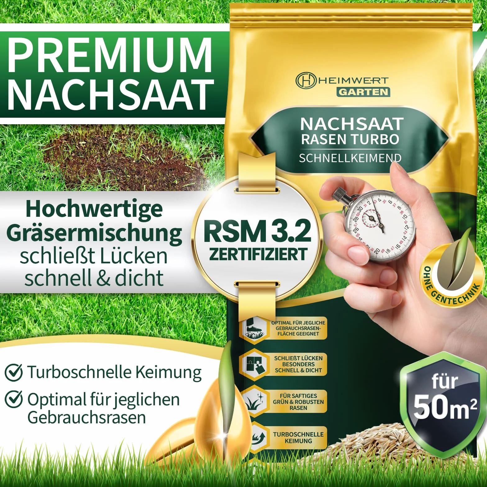 Nasiona trawnika RSM 3.2 1 kg szybko kiełkujące
