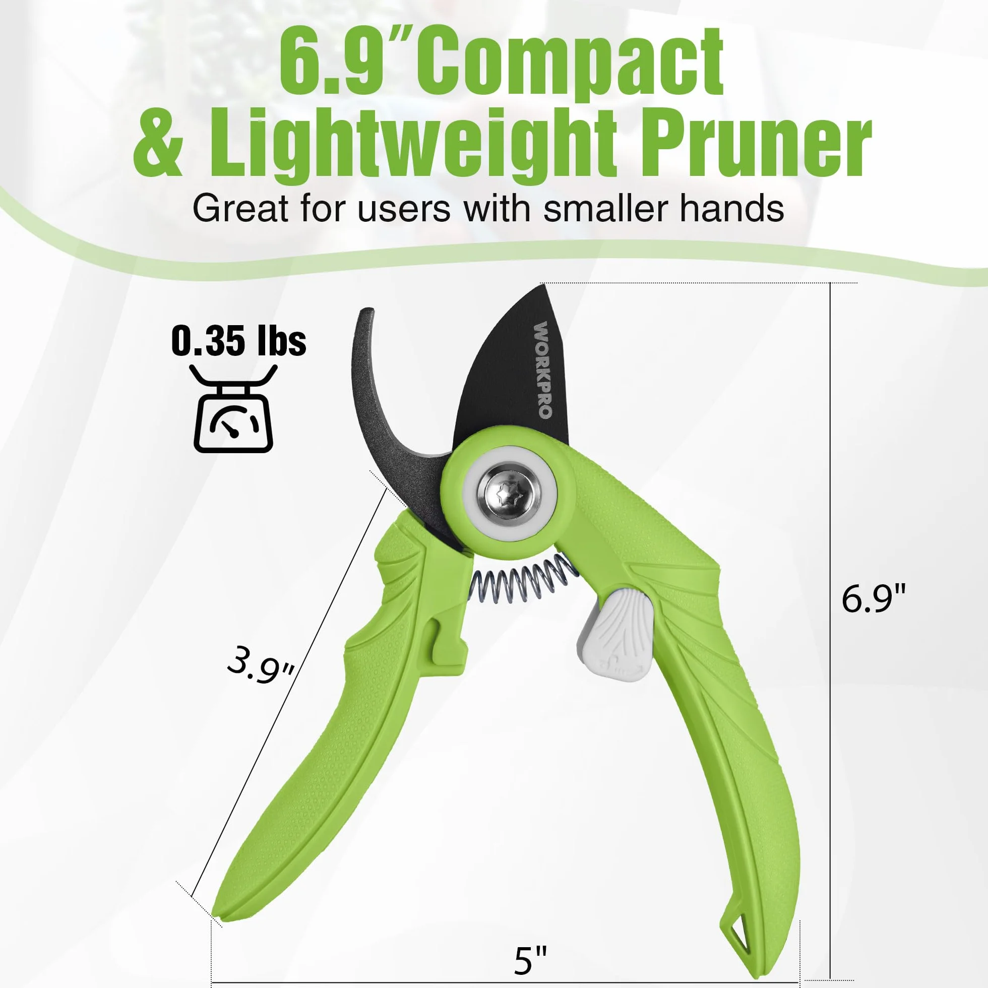 WORKPRO Nożyce do przycinania 18 cm, zielone