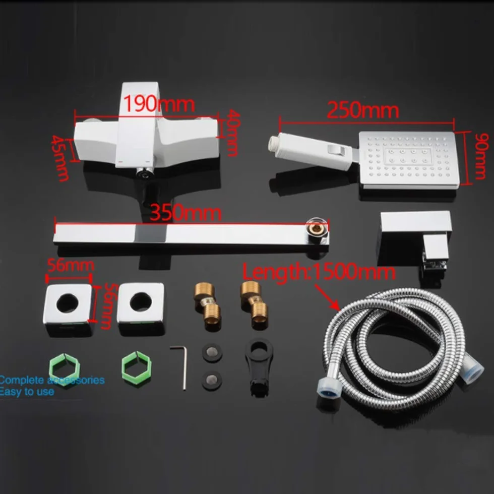 Bateria wannowa z ręczną głowicą prysznicową ABS i długą wylewką, biała bateria wannowa Pojedynczy uchwyt Bateria wannowa Ścienna bateria do napełniania wanny do łazienki good