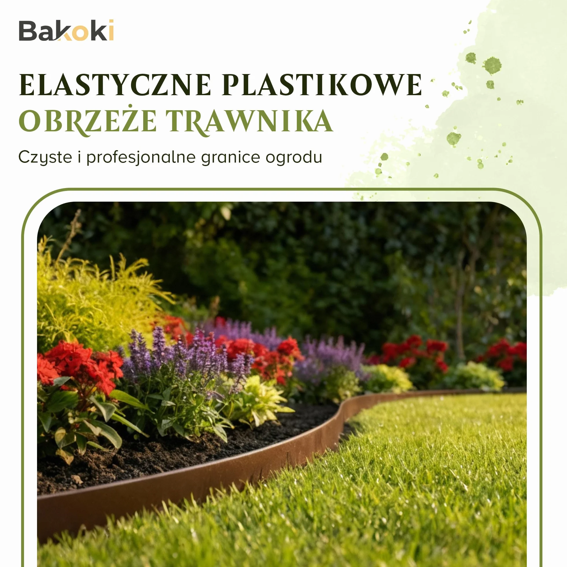 Elastyczne obrzeże trawnika 10 m 8 cm brązowe tworzywo sztuczne odporne na warunki atmosferyczne