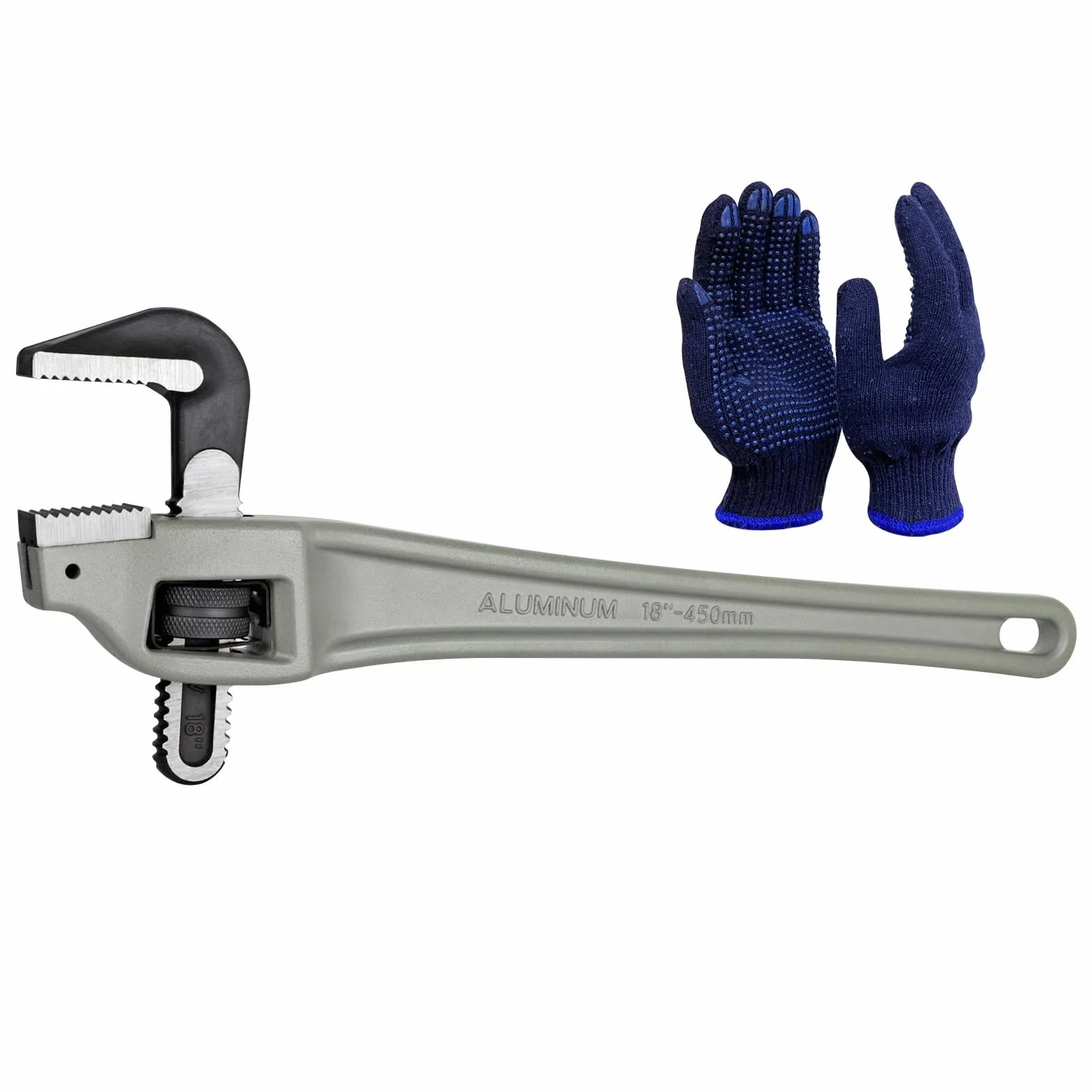 Aluminiowy klucz do rur z przesunięciem, 80 mm, regulowana pojemność szczęk, wytrzymały klucz hydrauliczny z kutą stalową szczęką (CR-V), idealne narzędzie hydrauliczne przekracza standard GGG