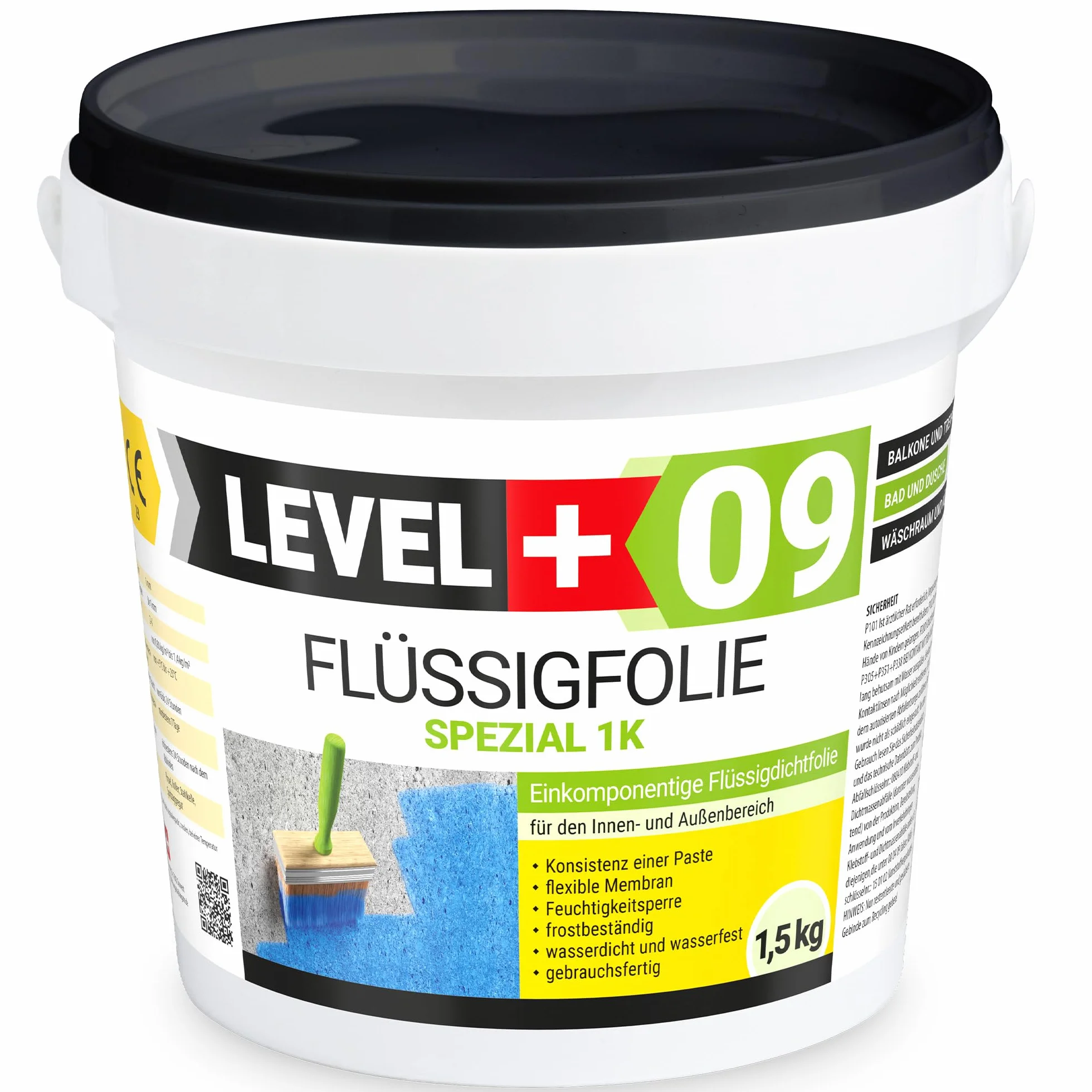Folia w płynie 1,5 kg Szczelna Hydroizolacja Balkon Elastyczna Izolacja Level+09